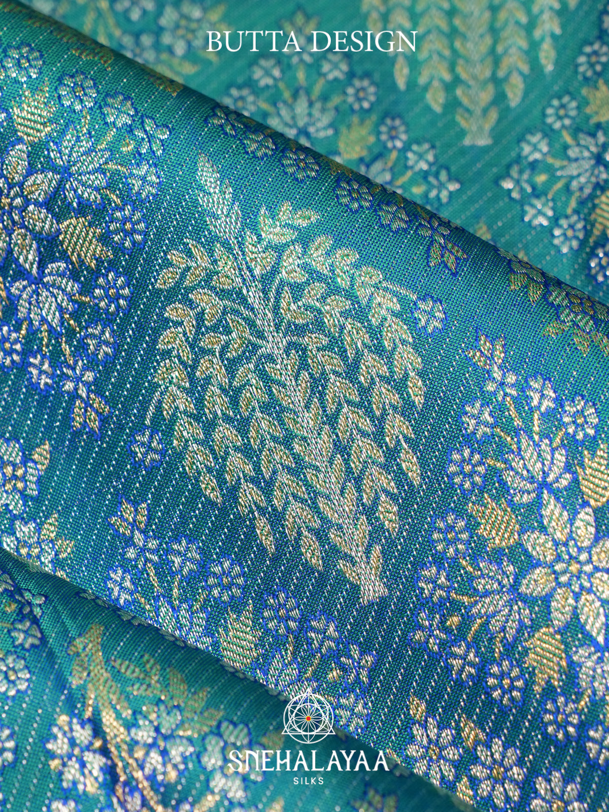 Teal Blue Kanjivaram Silk Saree
