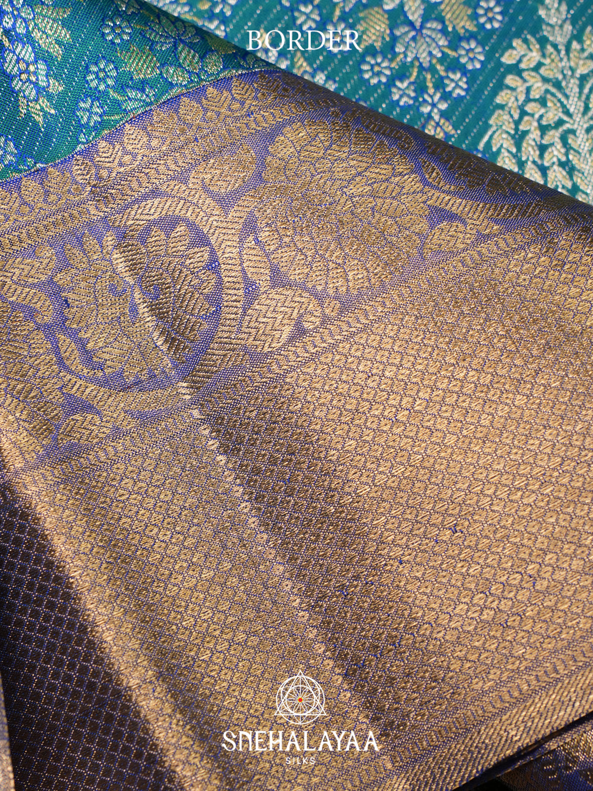 Teal Blue Kanjivaram Silk Saree