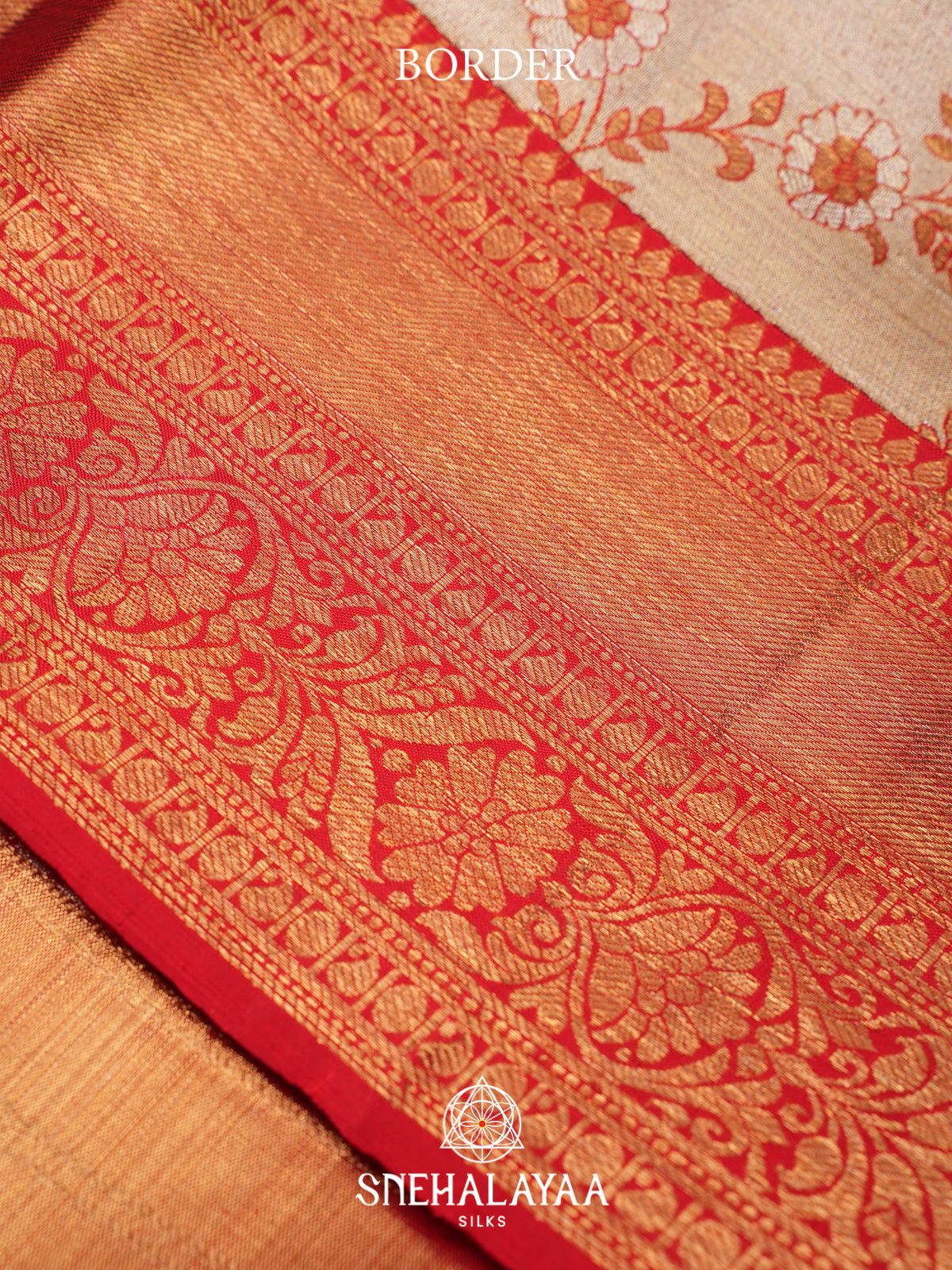 Beige Gold Kanjivaram Silk Saree