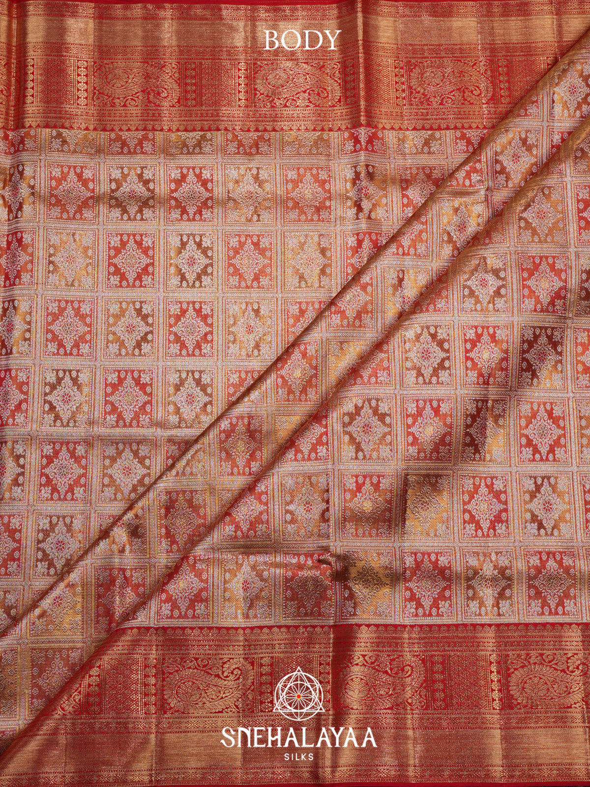 Peach Kanjivaram Silk Saree