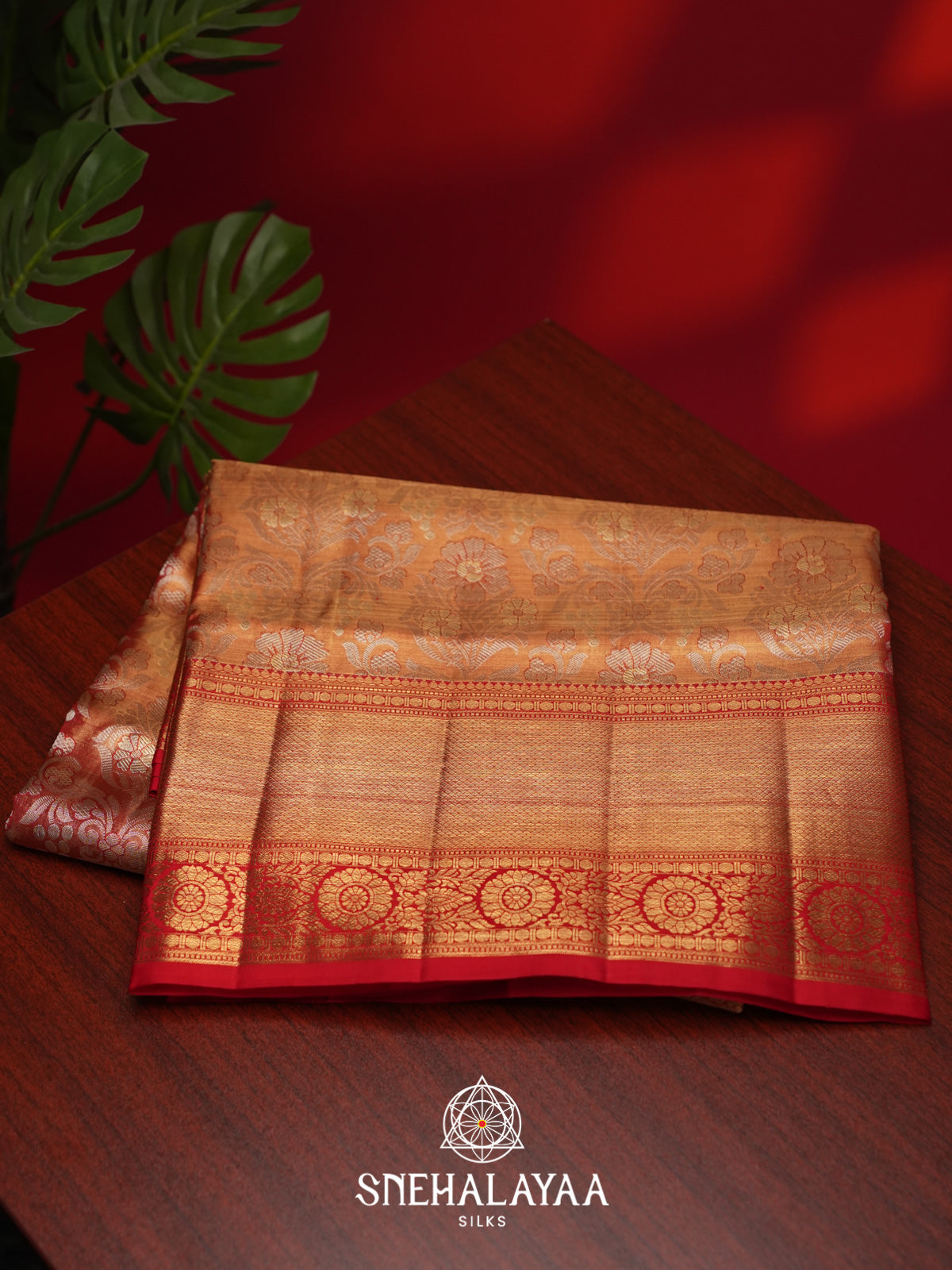 Peach Kanjivaram Silk Saree
