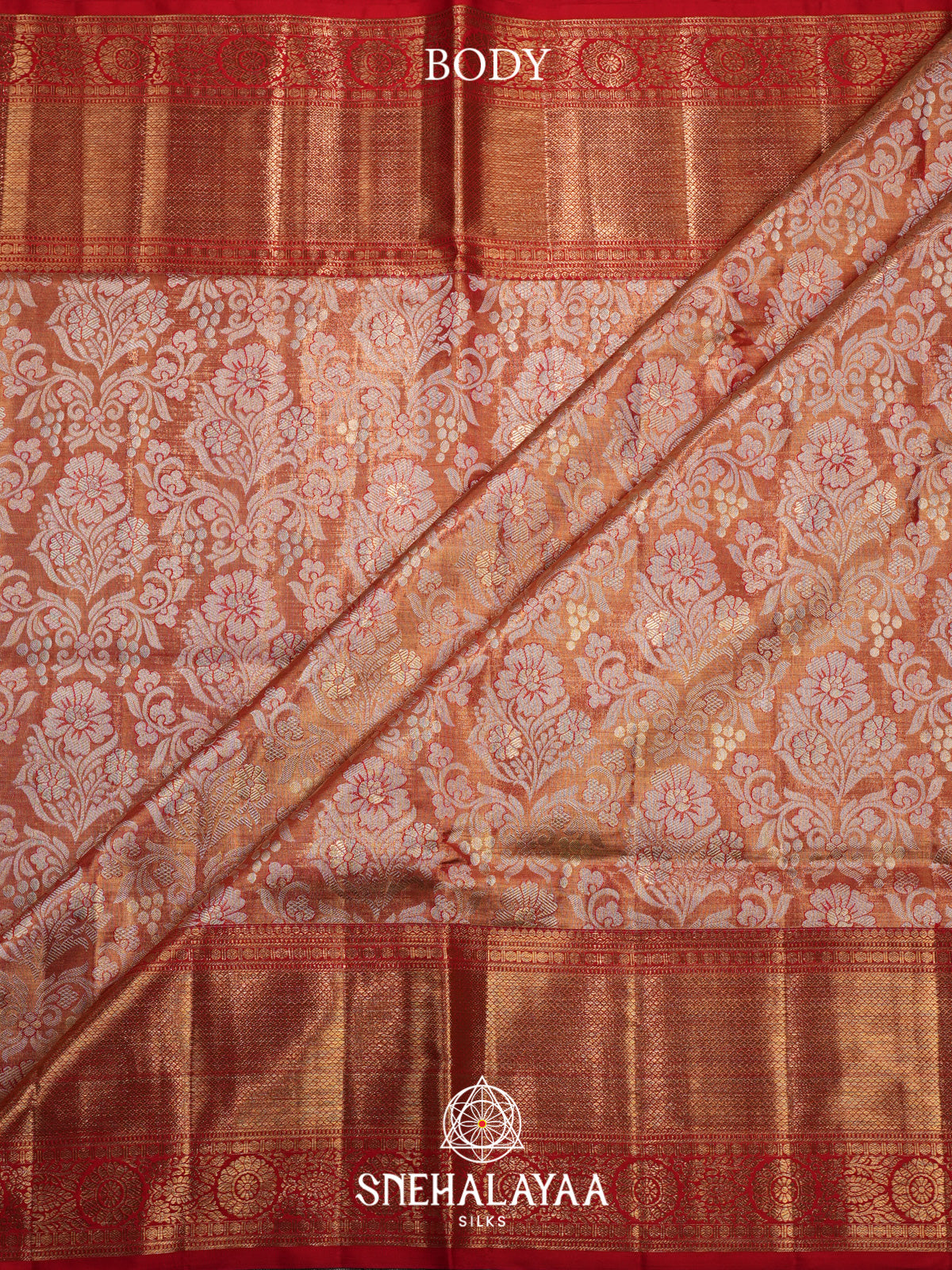 Peach Kanjivaram Silk Saree