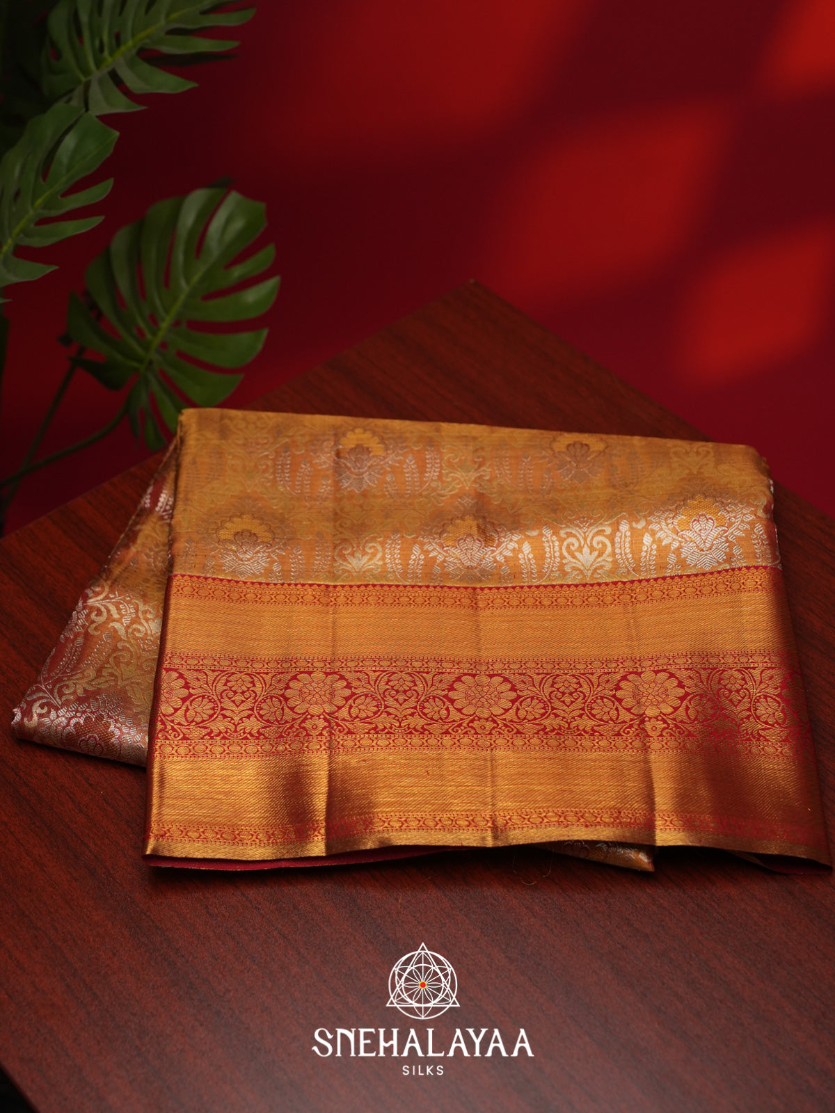 Peach Kanjivaram Silk Saree