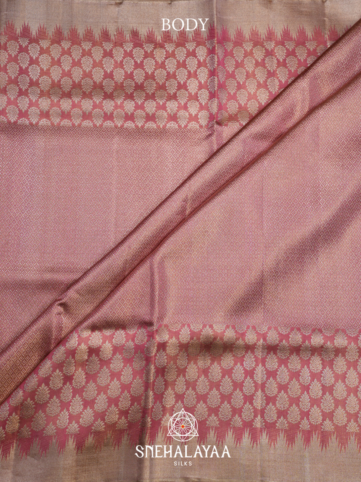 Rose Pink Kanjivaram Silk Saree
