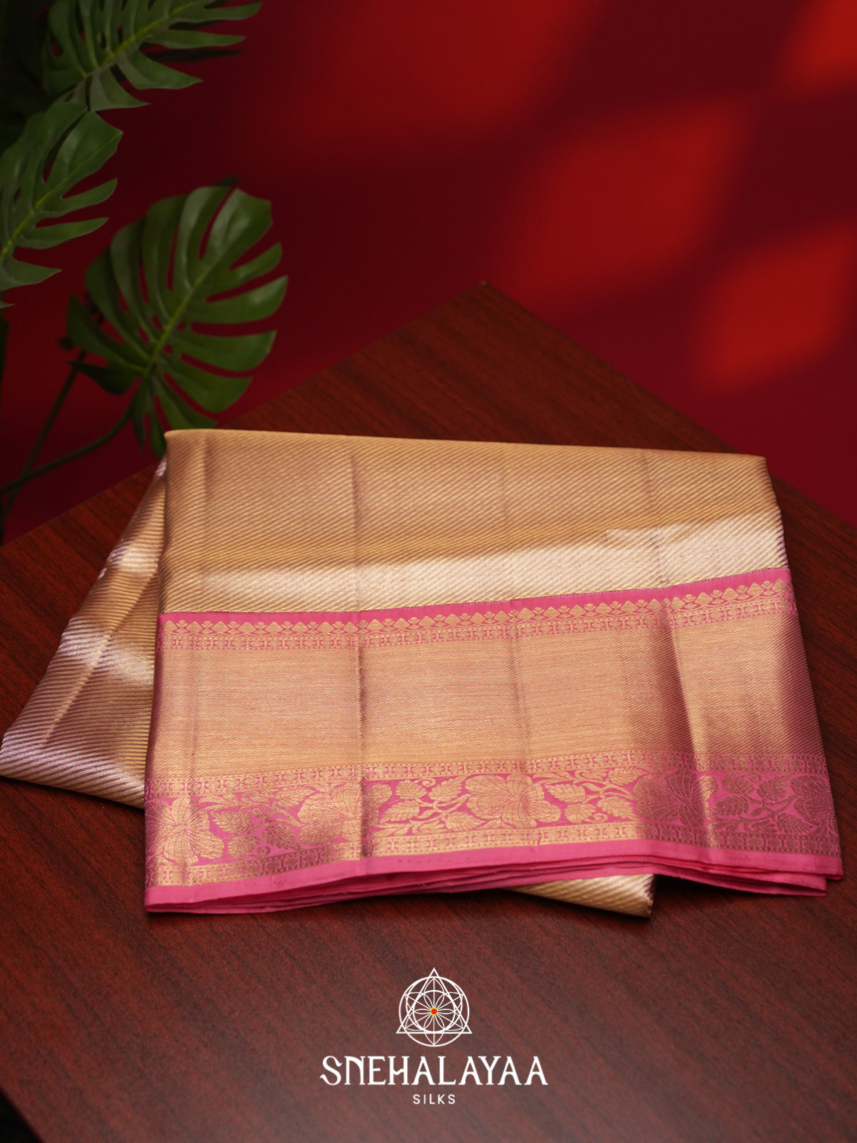 Rose Pink Kanjivaram Silk Saree