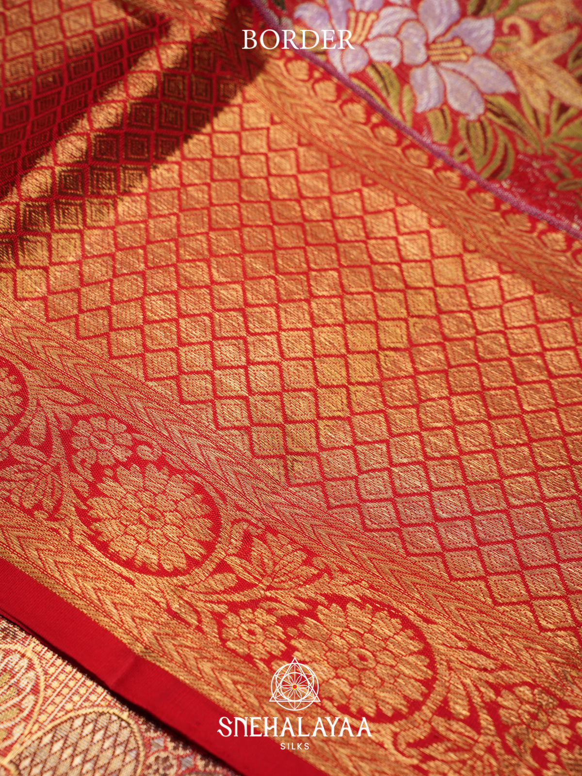Ruby Red Kanjivaram Silk Saree