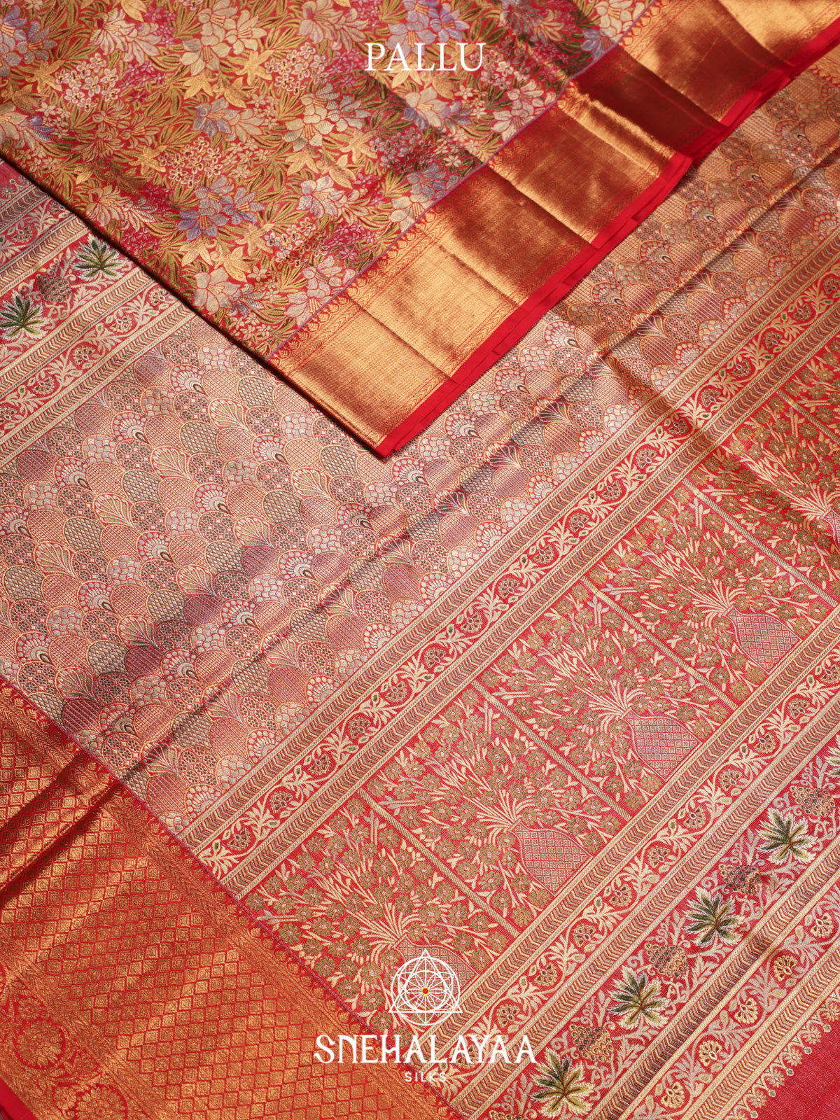 Ruby Red Kanjivaram Silk Saree