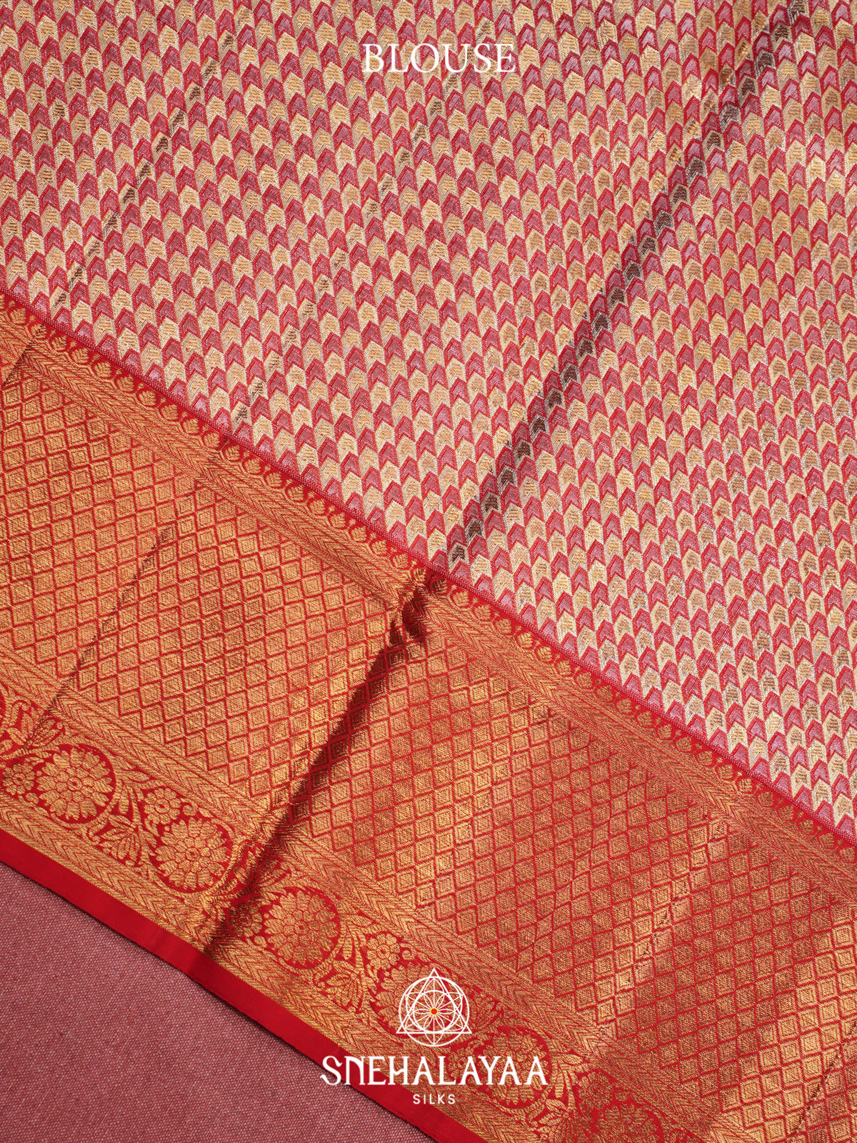 Ruby Red Kanjivaram Silk Saree