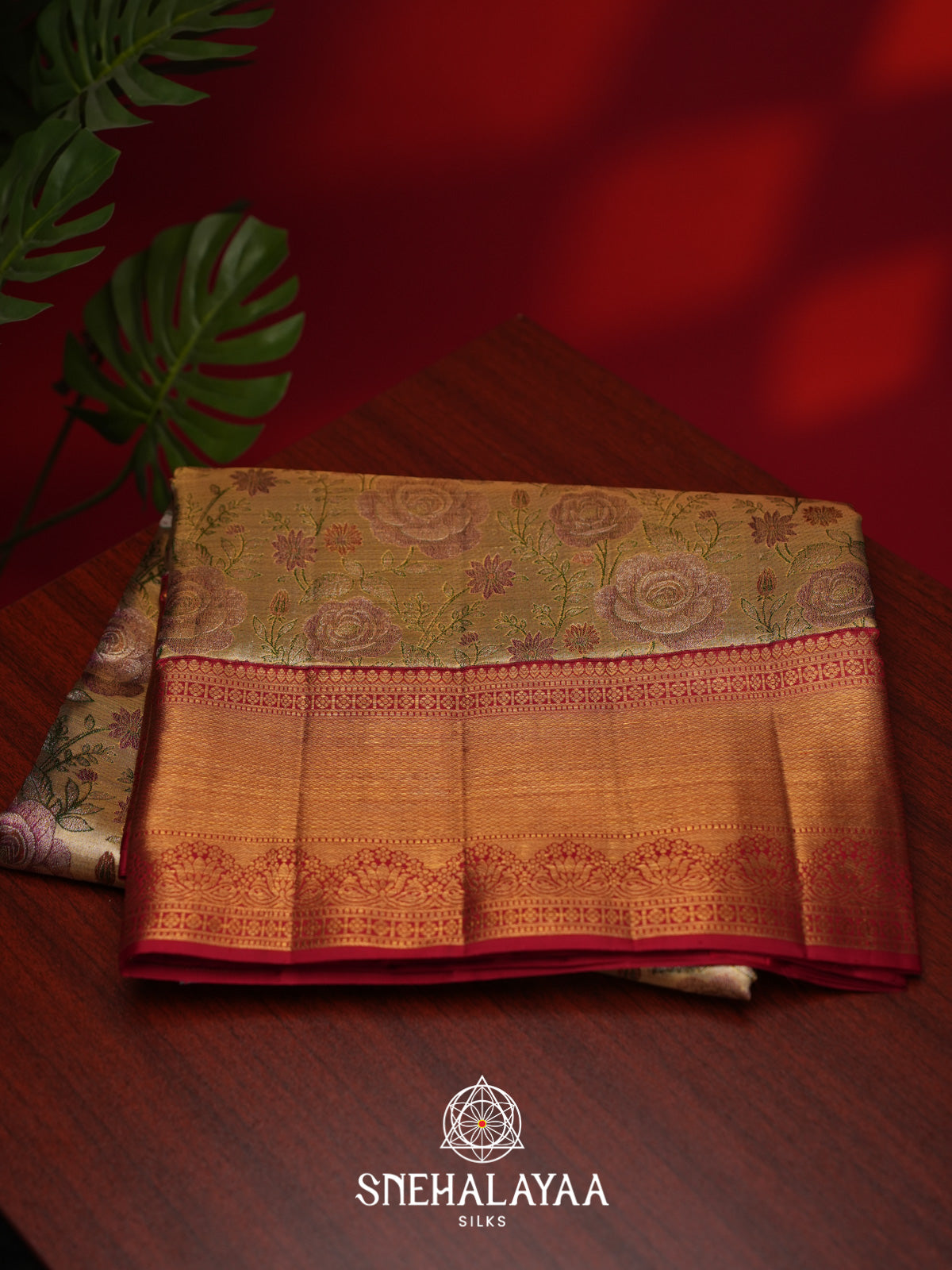Beige Kanjivaram Silk Saree