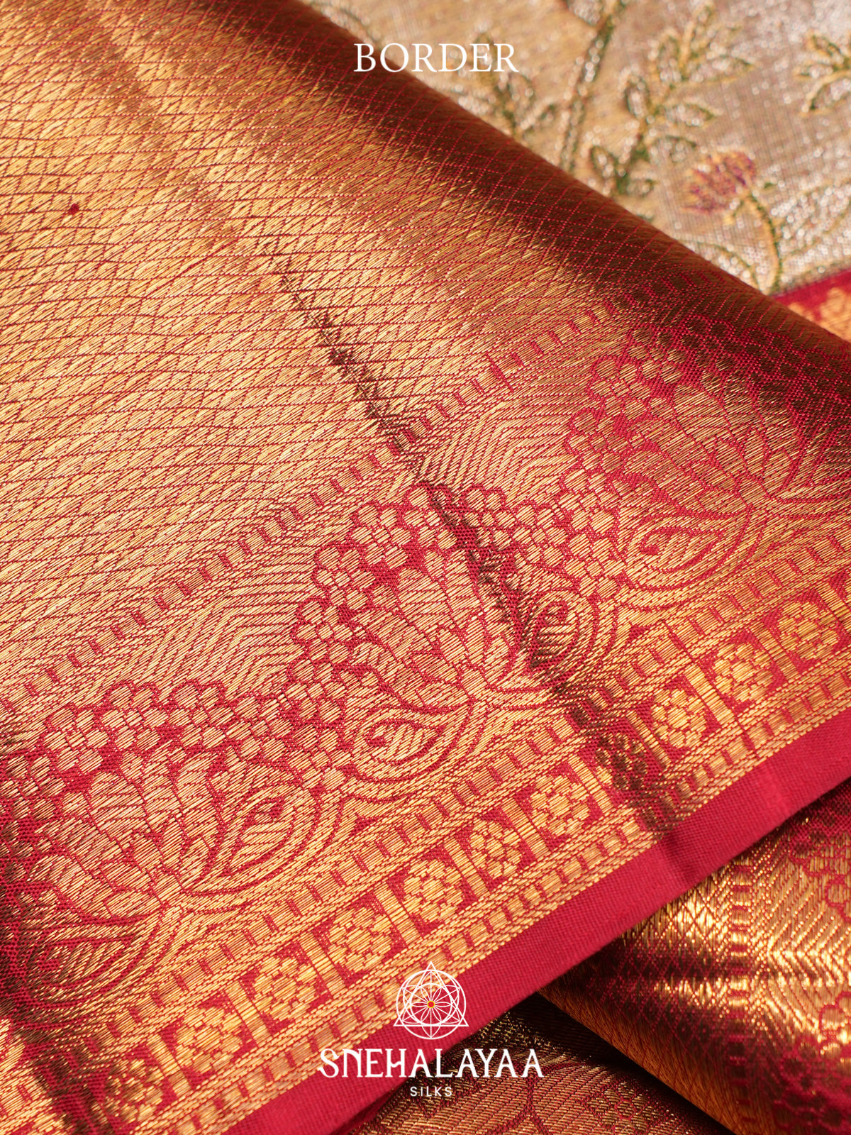Beige Kanjivaram Silk Saree