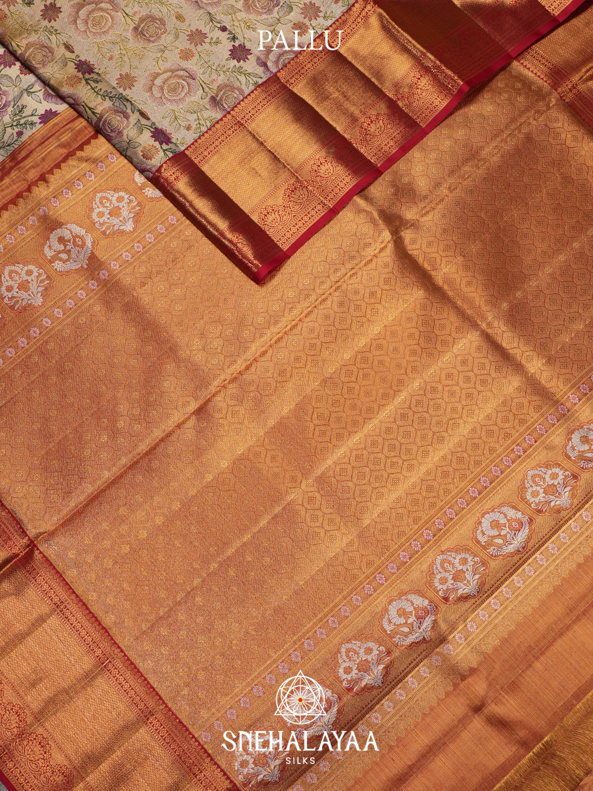 Beige Kanjivaram Silk Saree