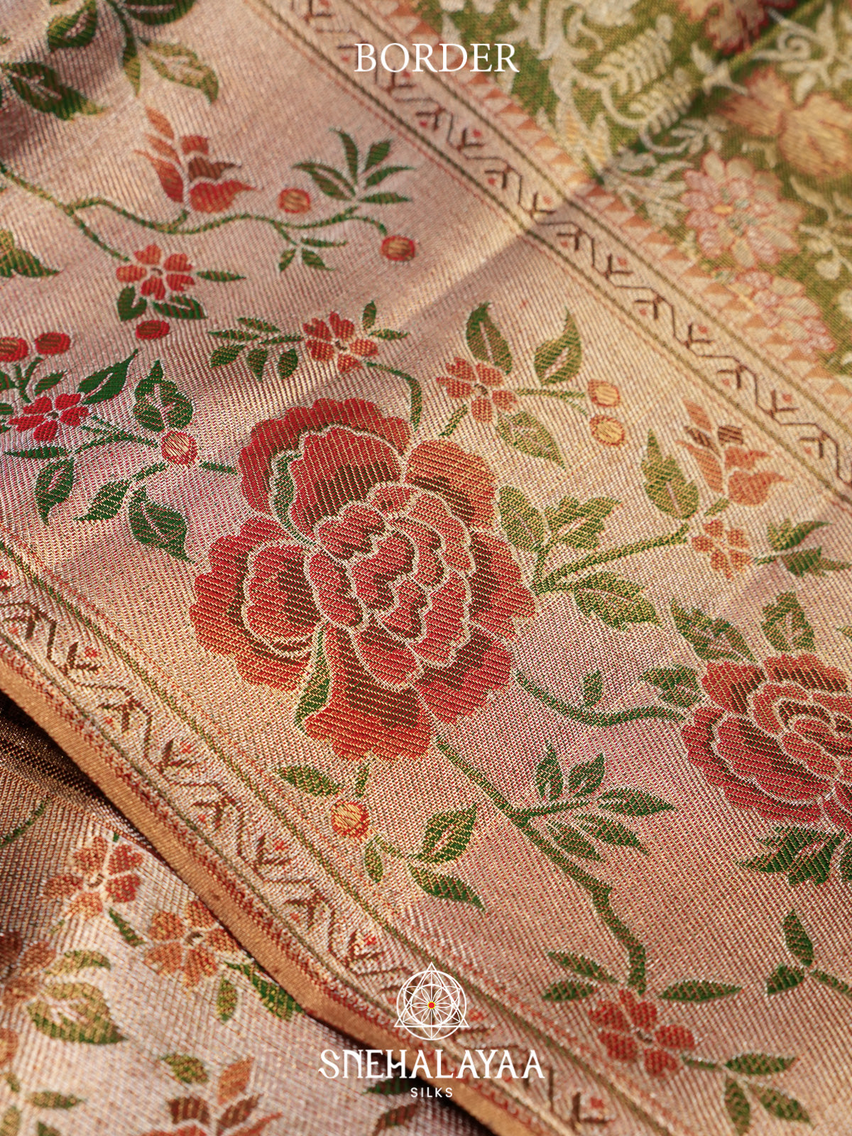 Olive Green Kanjivaram Silk Saree