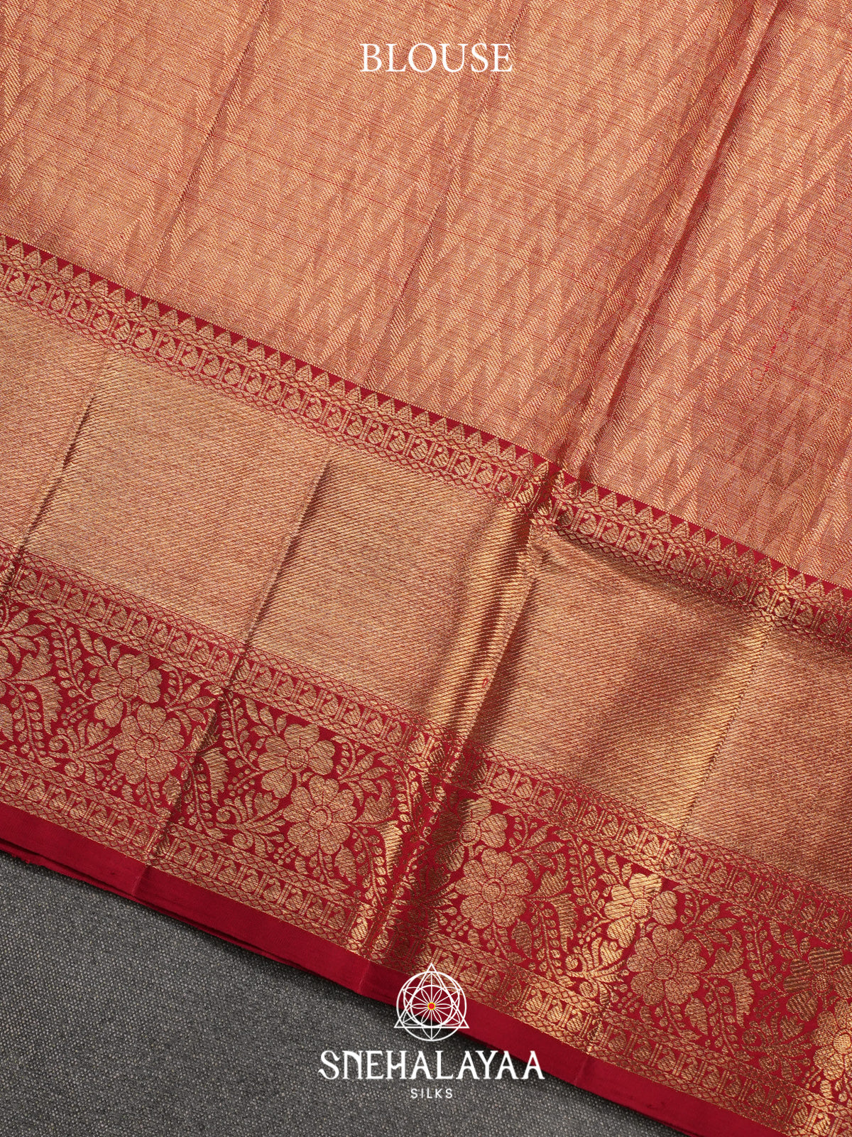 Pale Peach Kanjivaram Silk Saree