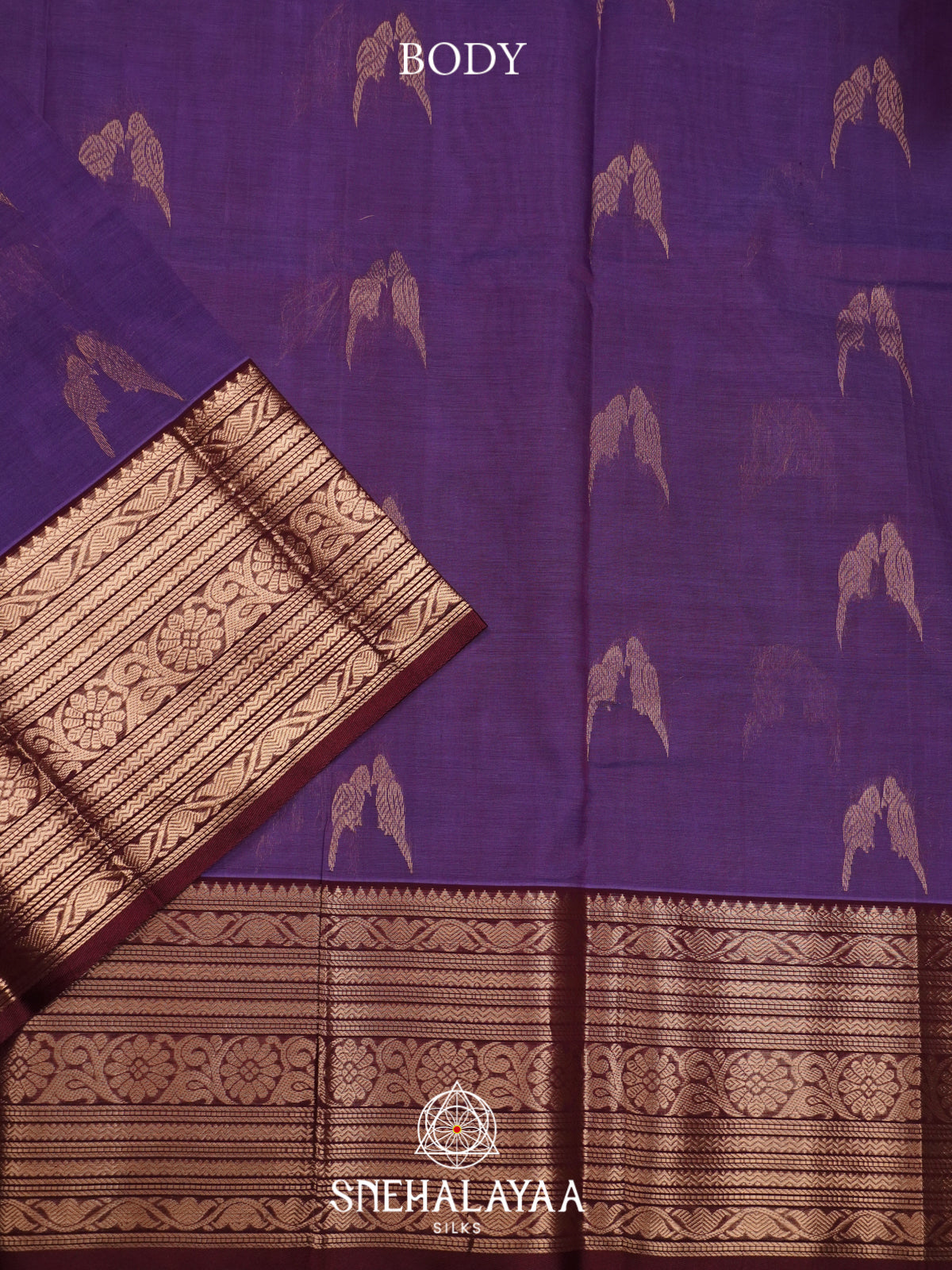Purple Mangalagiri Silk Cotton Saree
