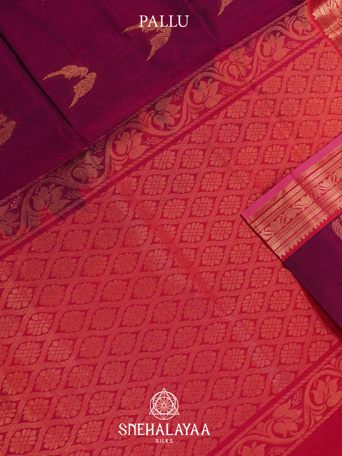 Magenta Mangalagiri Silk Cotton Saree