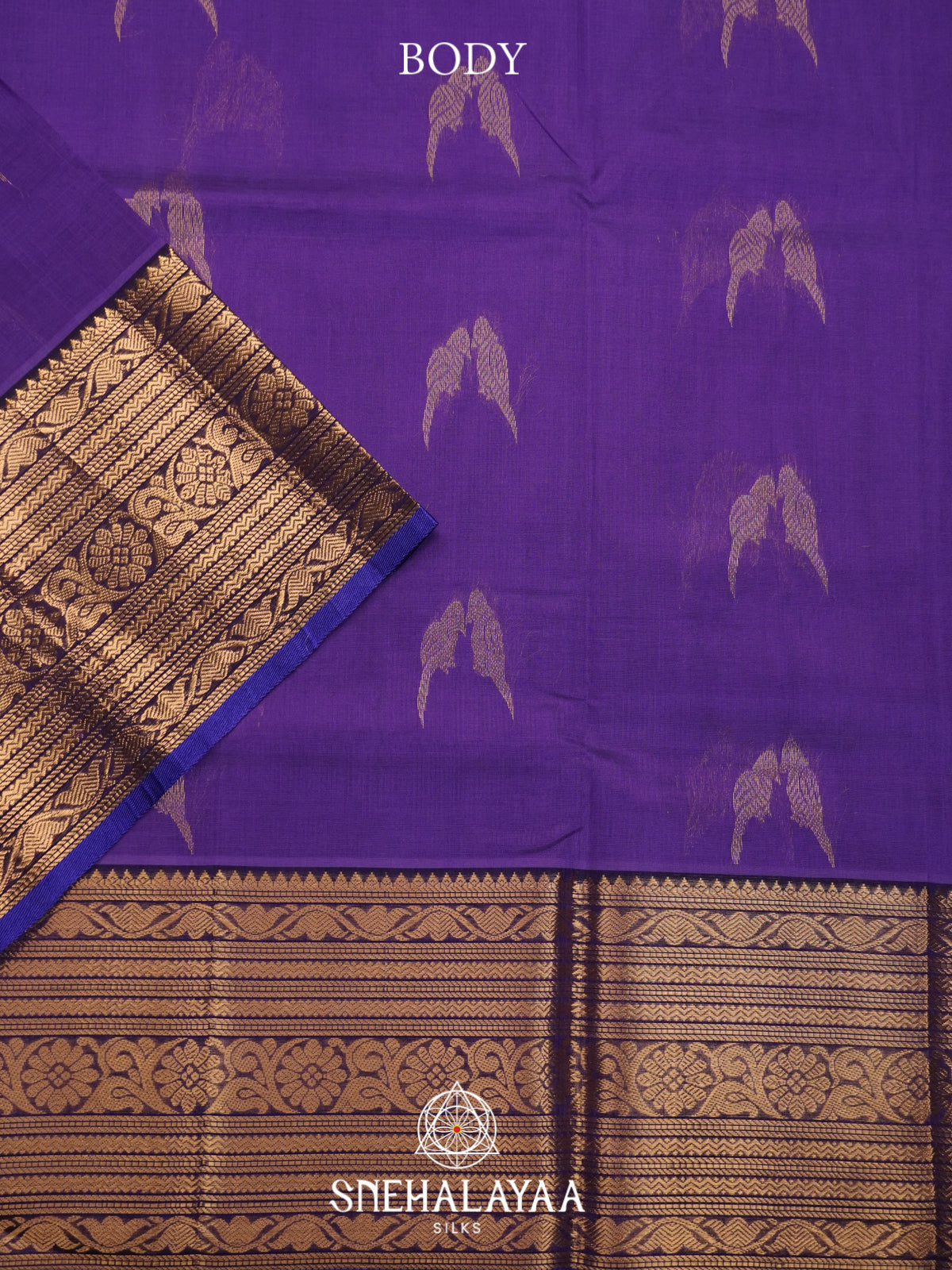 Violet Mangalagiri Silk Cotton Saree
