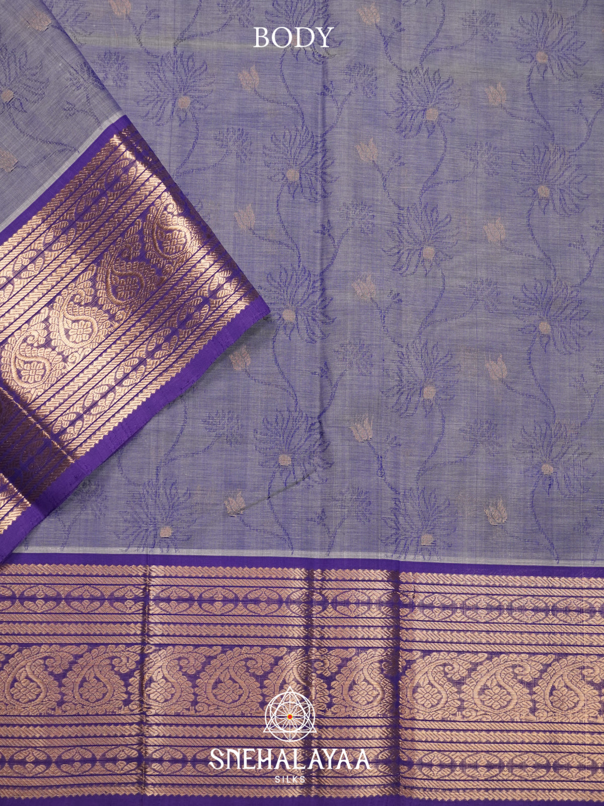 Lavender Mangalagiri Silk Cotton Saree