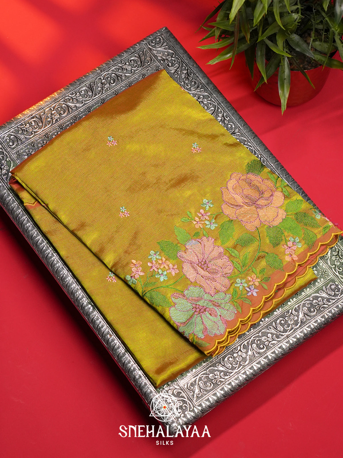 Mustard Gold Mangalagiri Silk Cotton Saree
