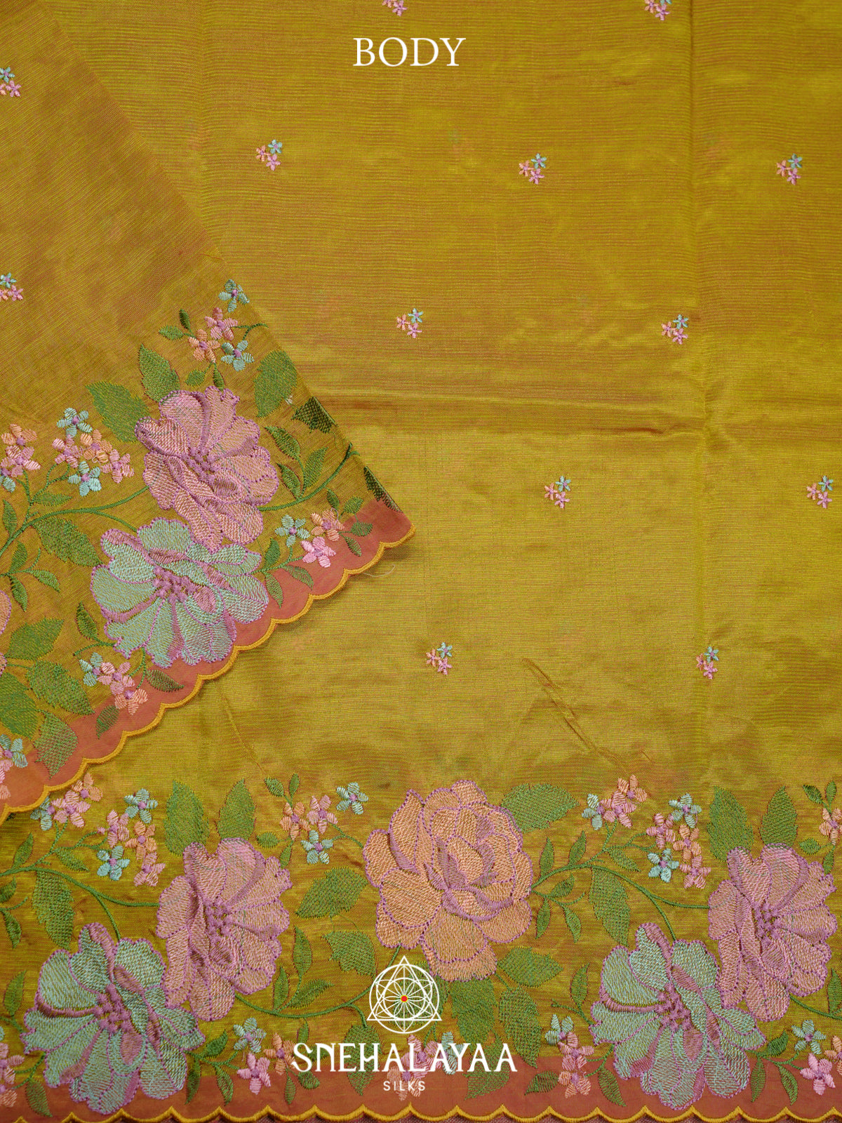 Mustard Gold Mangalagiri Silk Cotton Saree