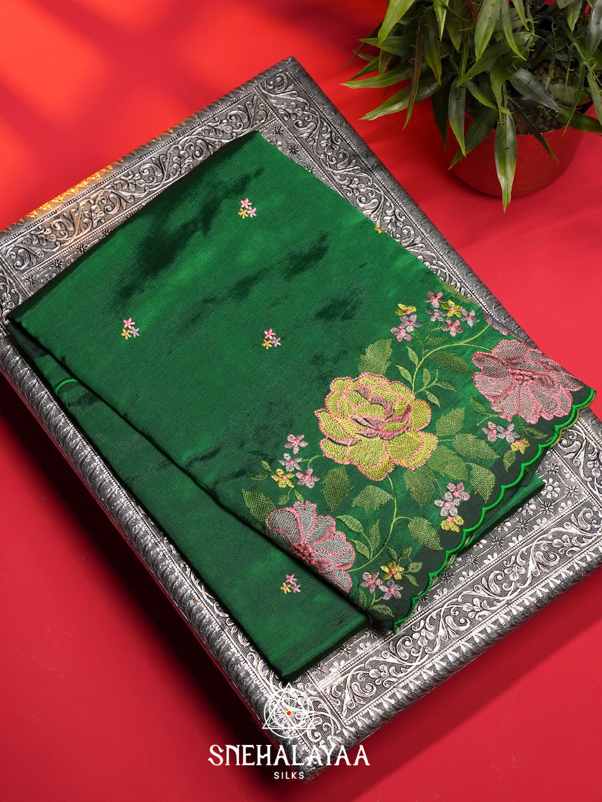 Green Mangalagiri Silk Cotton Saree