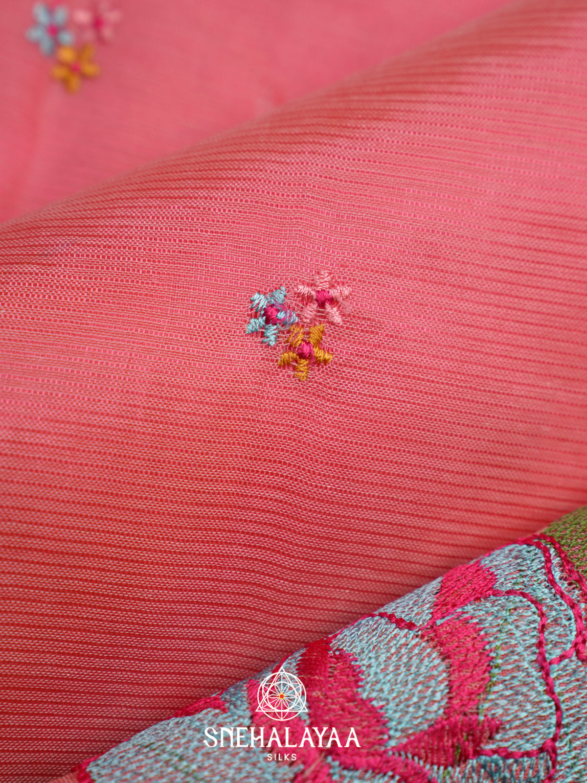 Pink Mangalagiri Silk Cotton Saree