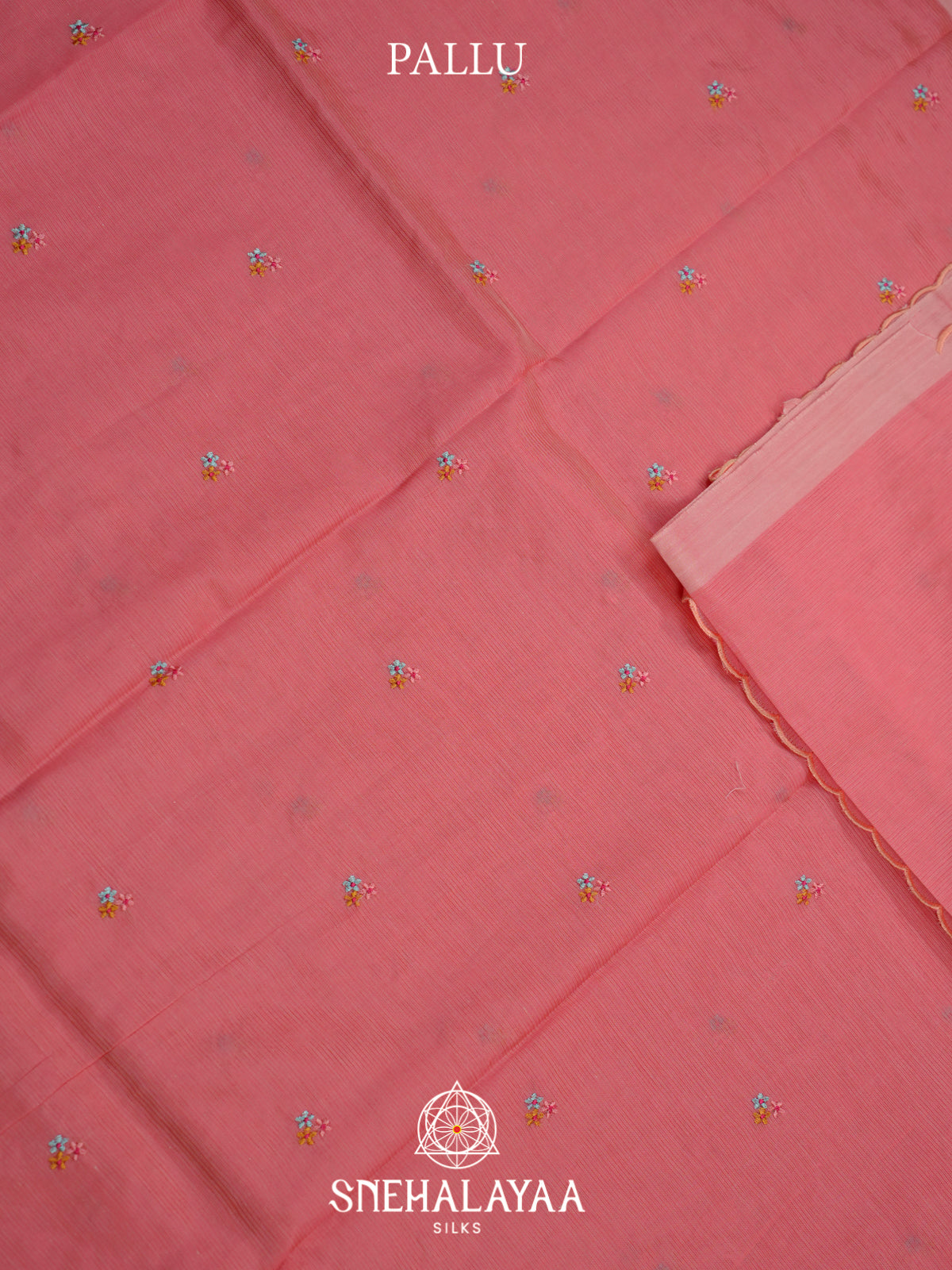 Pink Mangalagiri Silk Cotton Saree