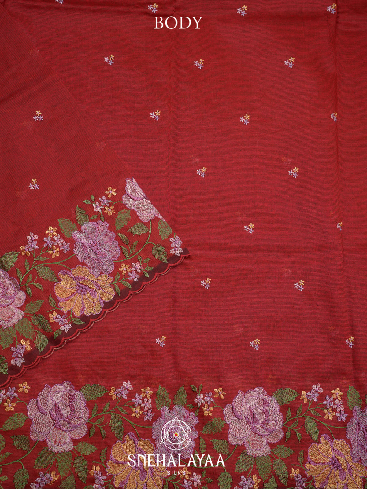 Maroon Mangalagiri Silk Cotton Saree