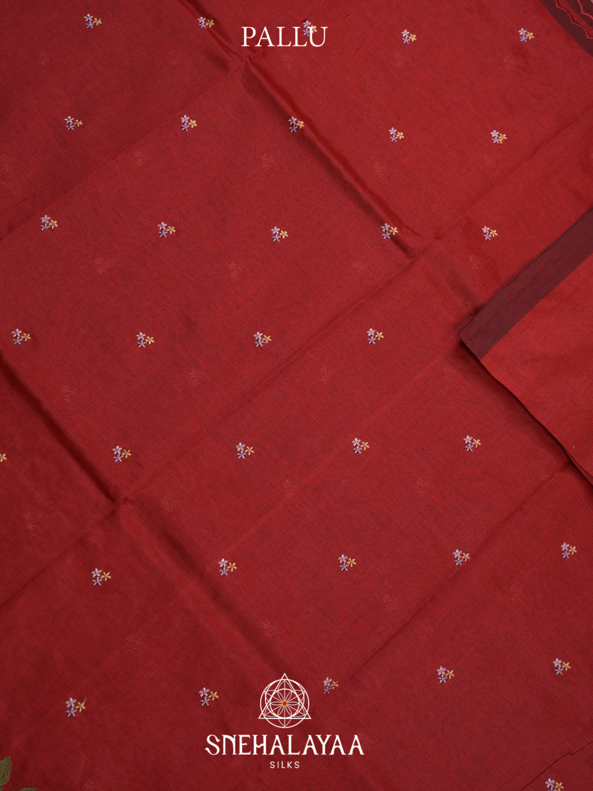 Maroon Mangalagiri Silk Cotton Saree