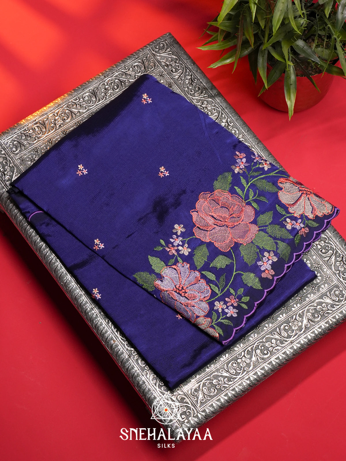 Blue Mangalagiri Silk Cotton Saree