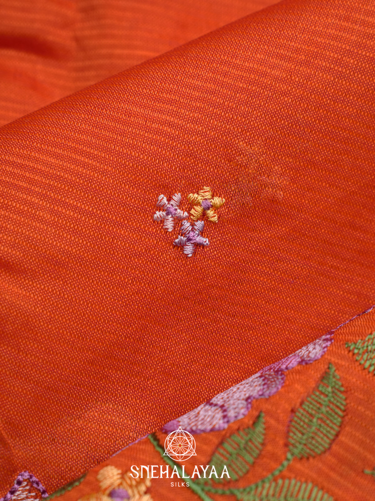Orange Mangalagiri Silk Cotton Saree