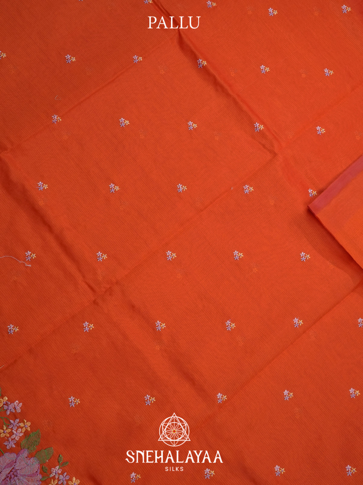Orange Mangalagiri Silk Cotton Saree