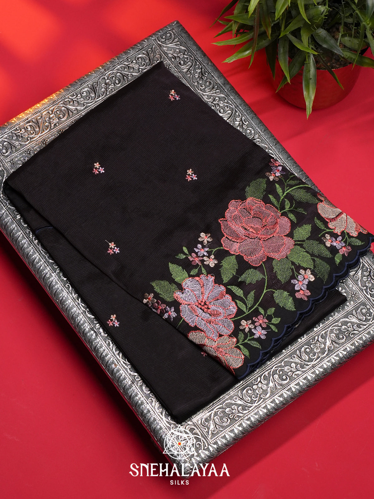 Black Mangalagiri Silk Cotton Saree