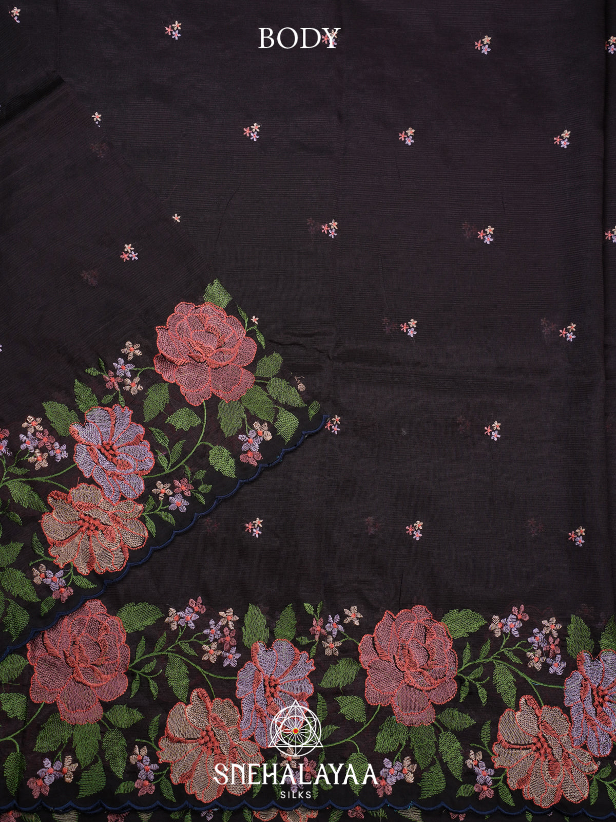 Black Mangalagiri Silk Cotton Saree