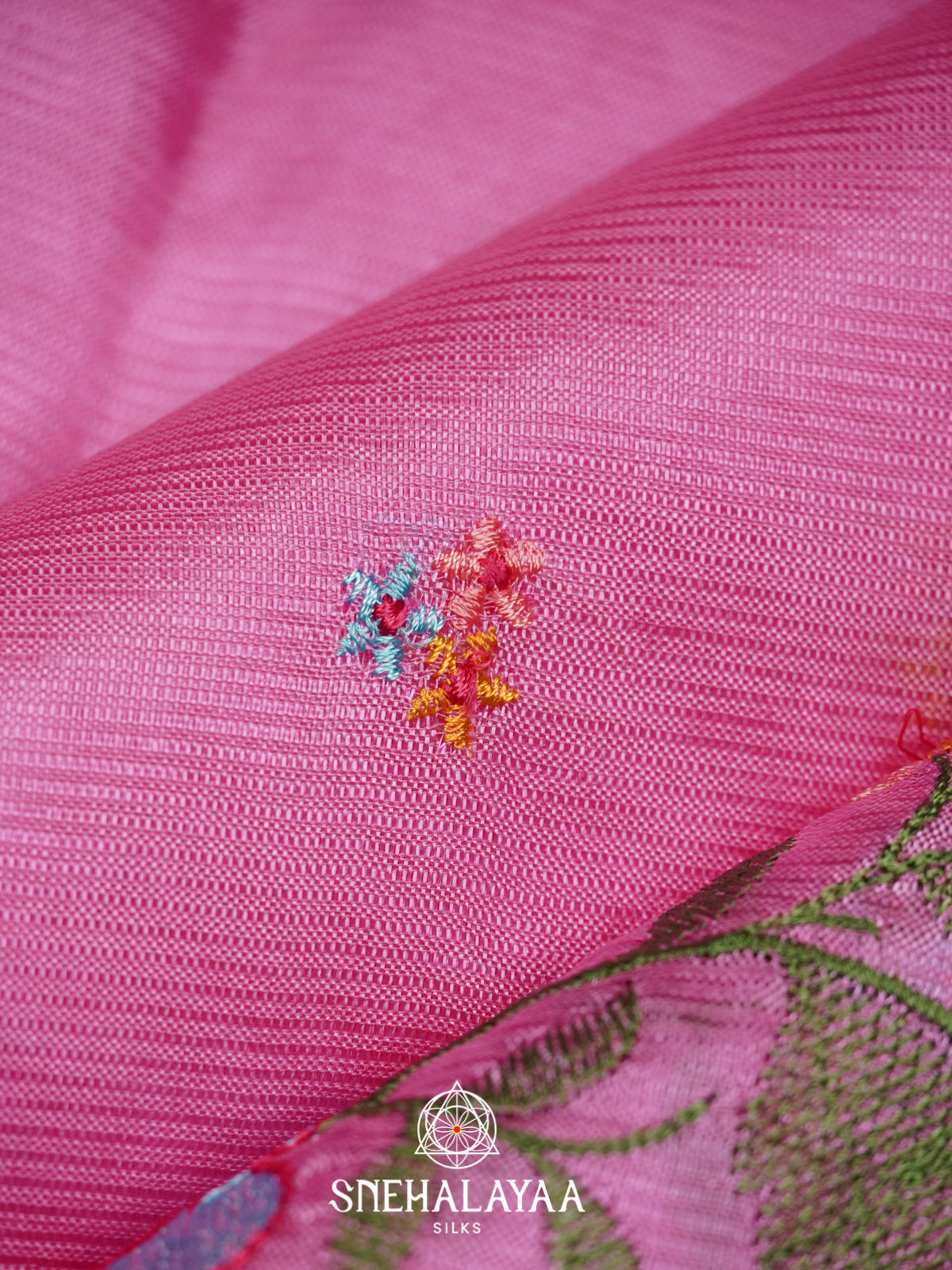 Pink Mangalagiri Silk Cotton Saree
