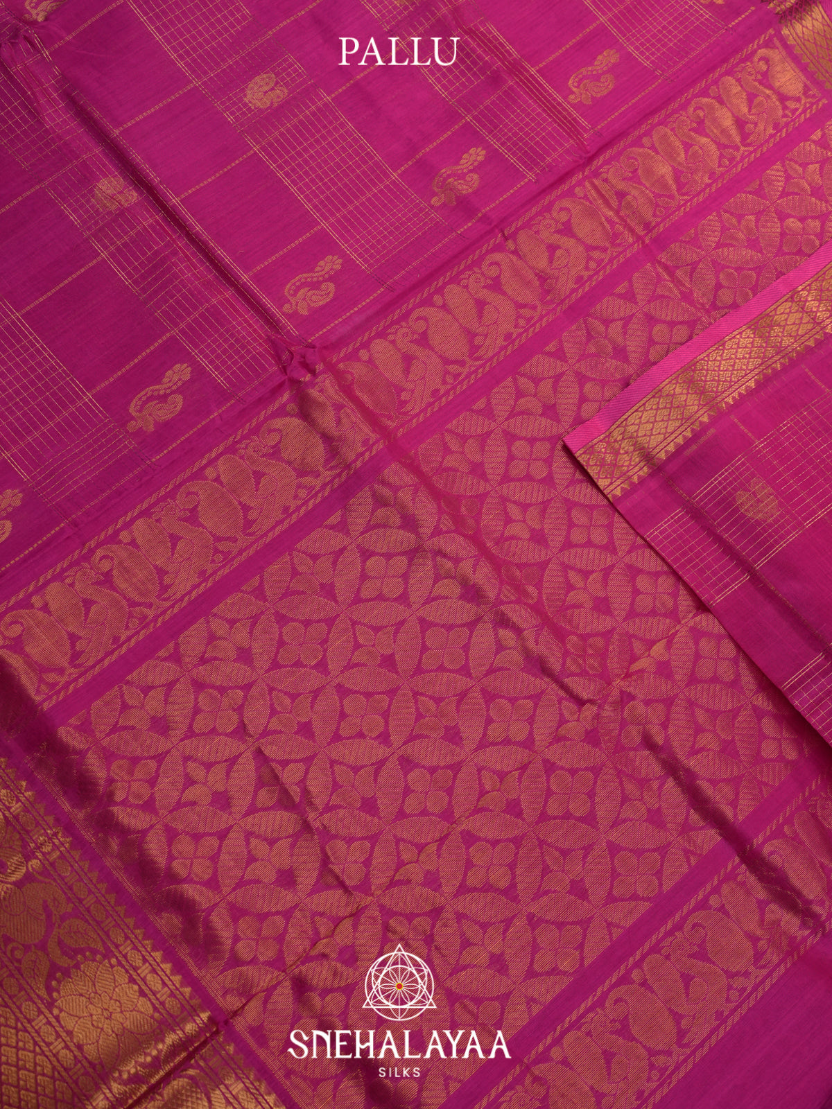 Magenta Mangalagiri Silk Cotton Saree