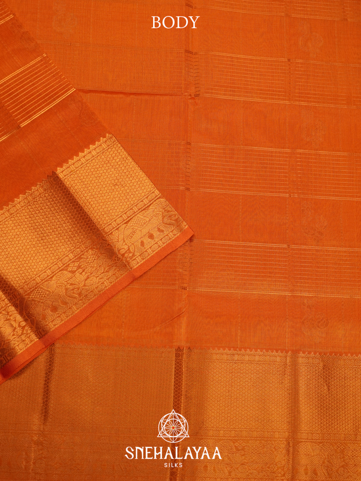 Orange Mangalagiri Silk Cotton Saree