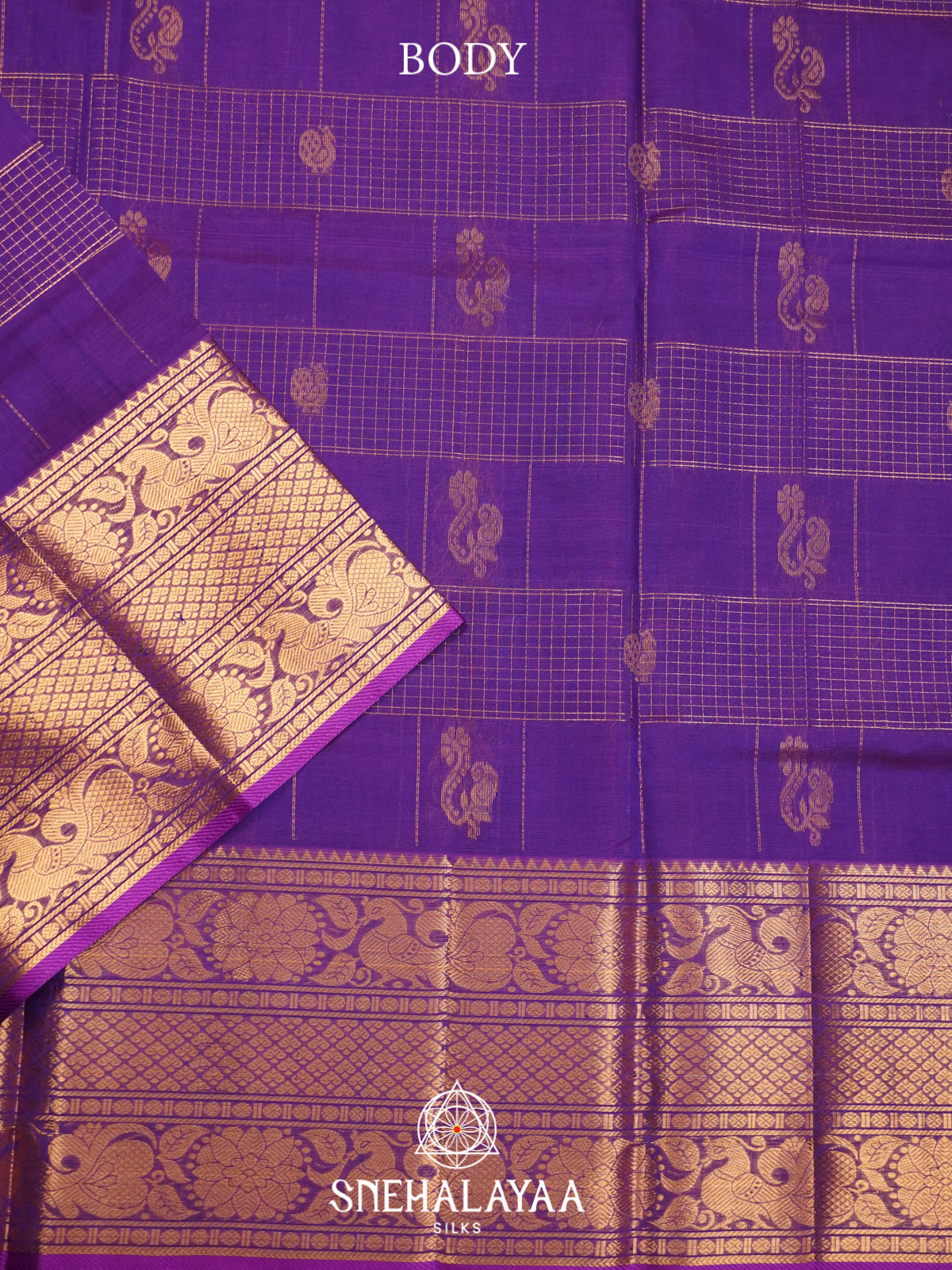 Violet Mangalagiri Silk Cotton Saree