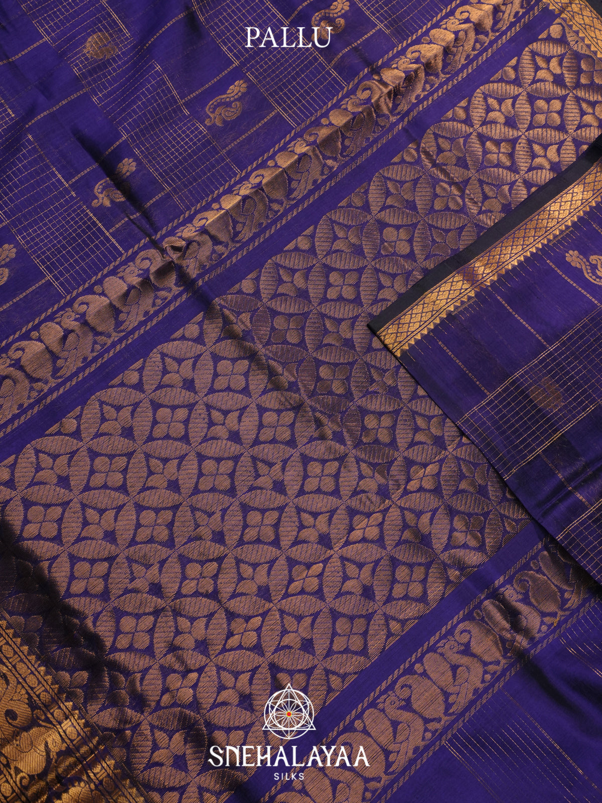 Navy Blue Mangalagiri Silk Cotton Saree