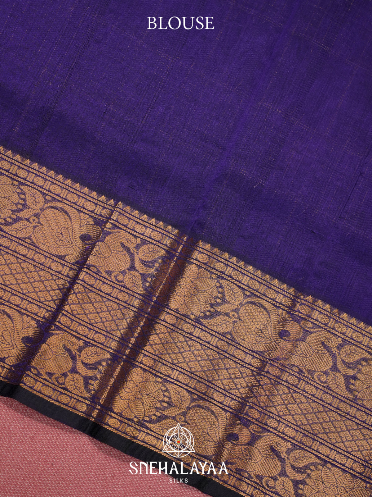 Navy Blue Mangalagiri Silk Cotton Saree