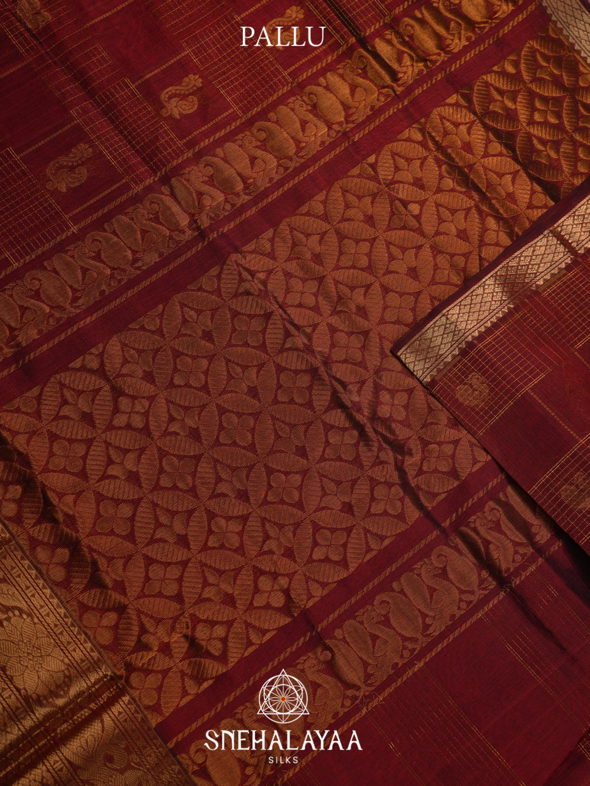Maroon Mangalagiri Silk Cotton Saree