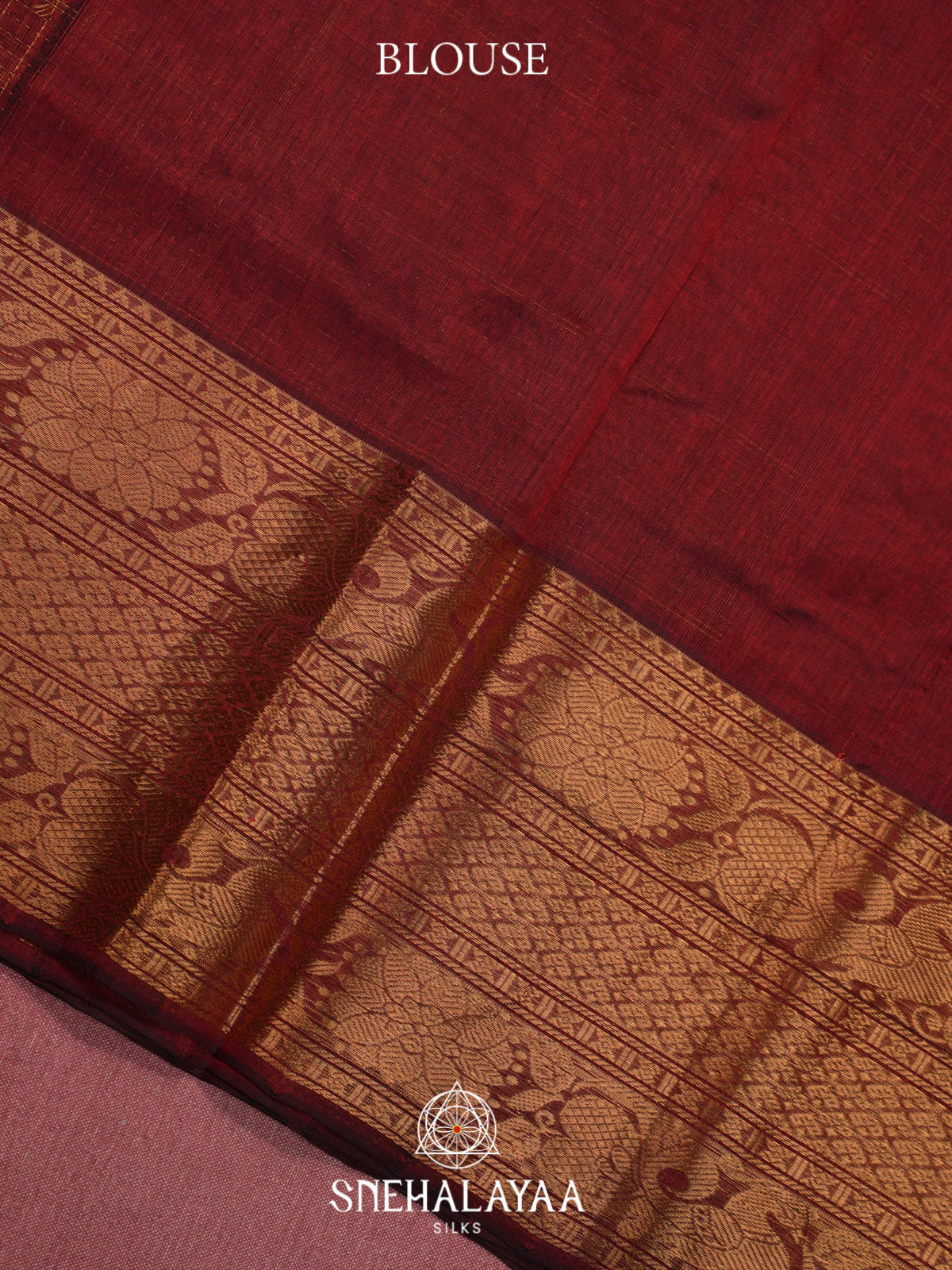 Maroon Mangalagiri Silk Cotton Saree