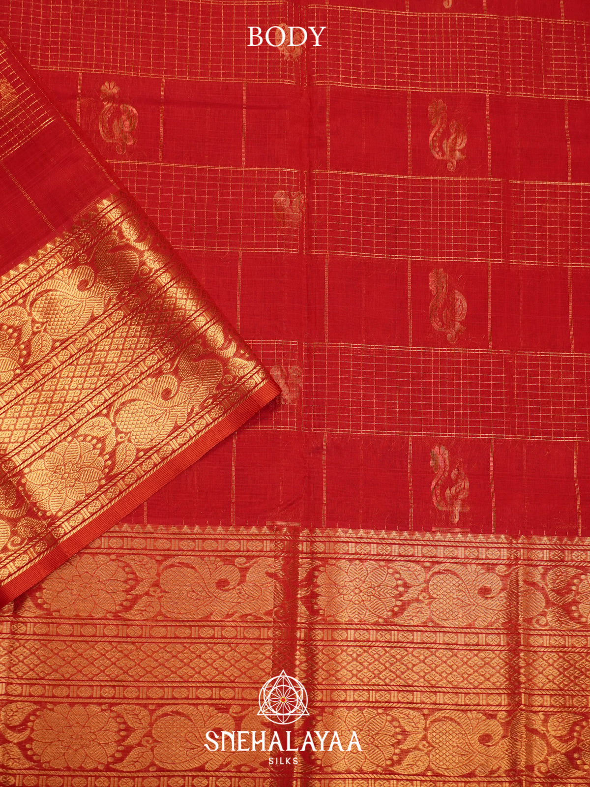 Red Mangalagiri Silk Cotton Saree