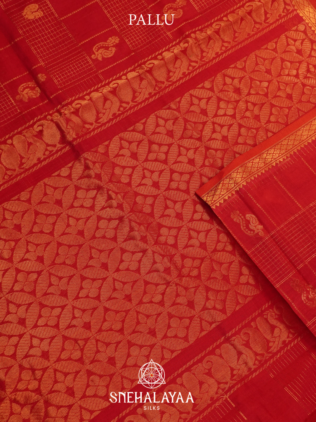 Red Mangalagiri Silk Cotton Saree