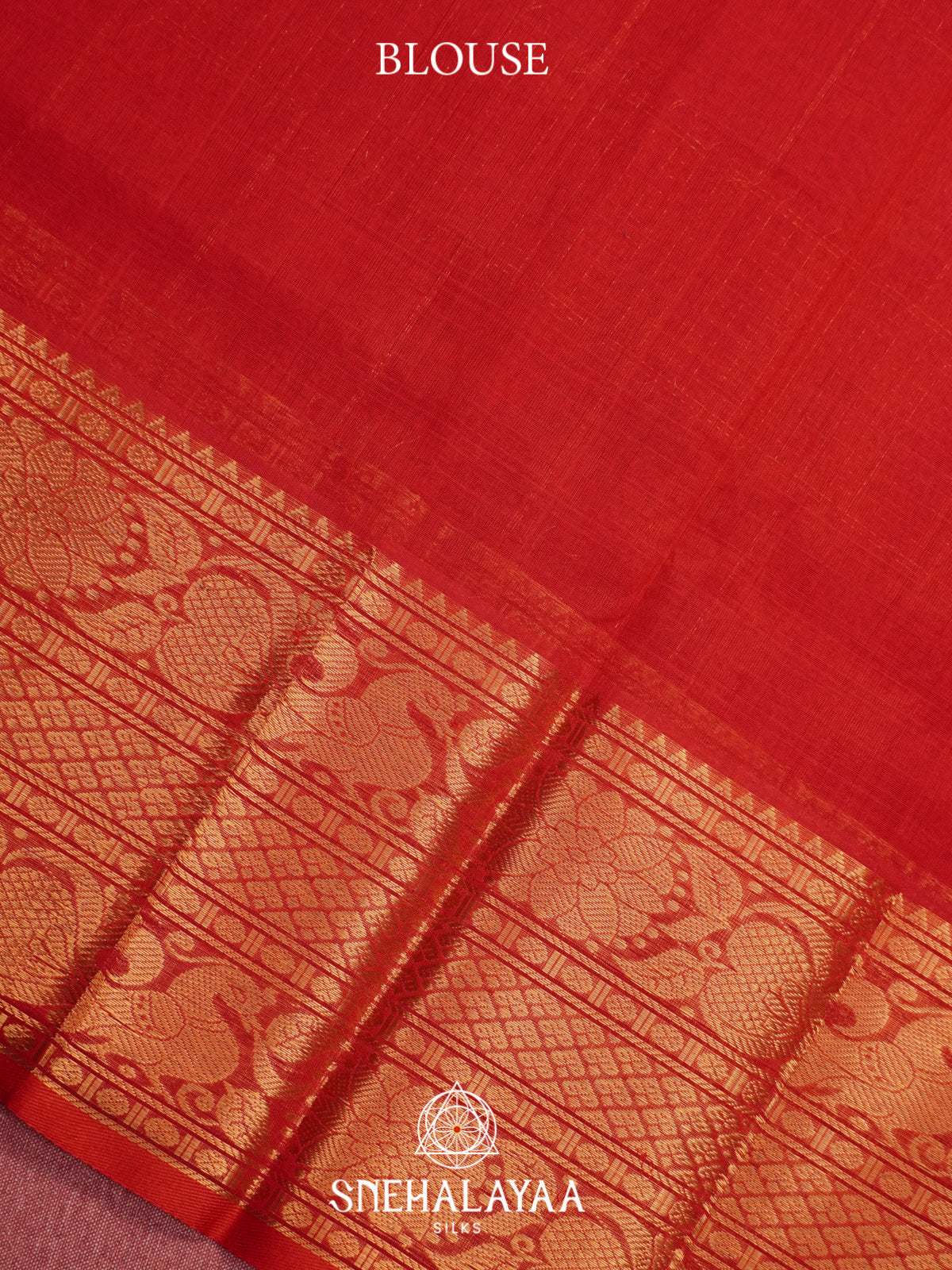 Red Mangalagiri Silk Cotton Saree