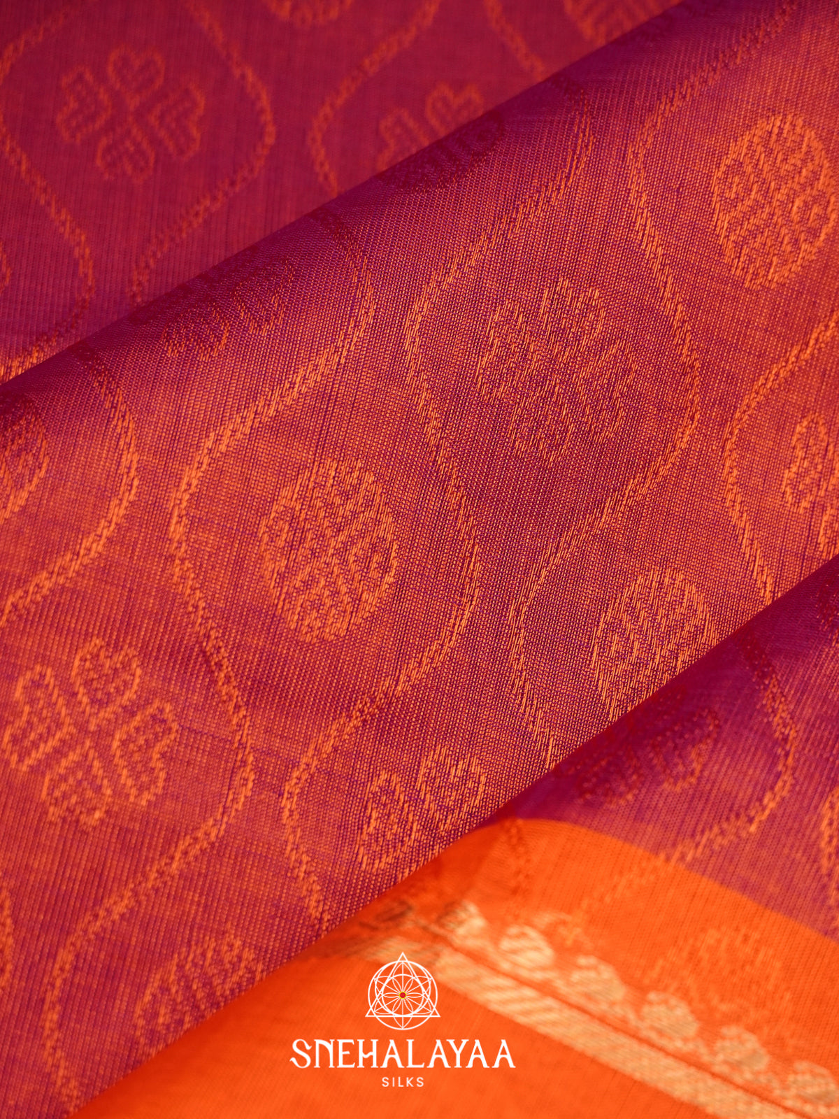 Coral Red Mangalagiri Silk Cotton Saree