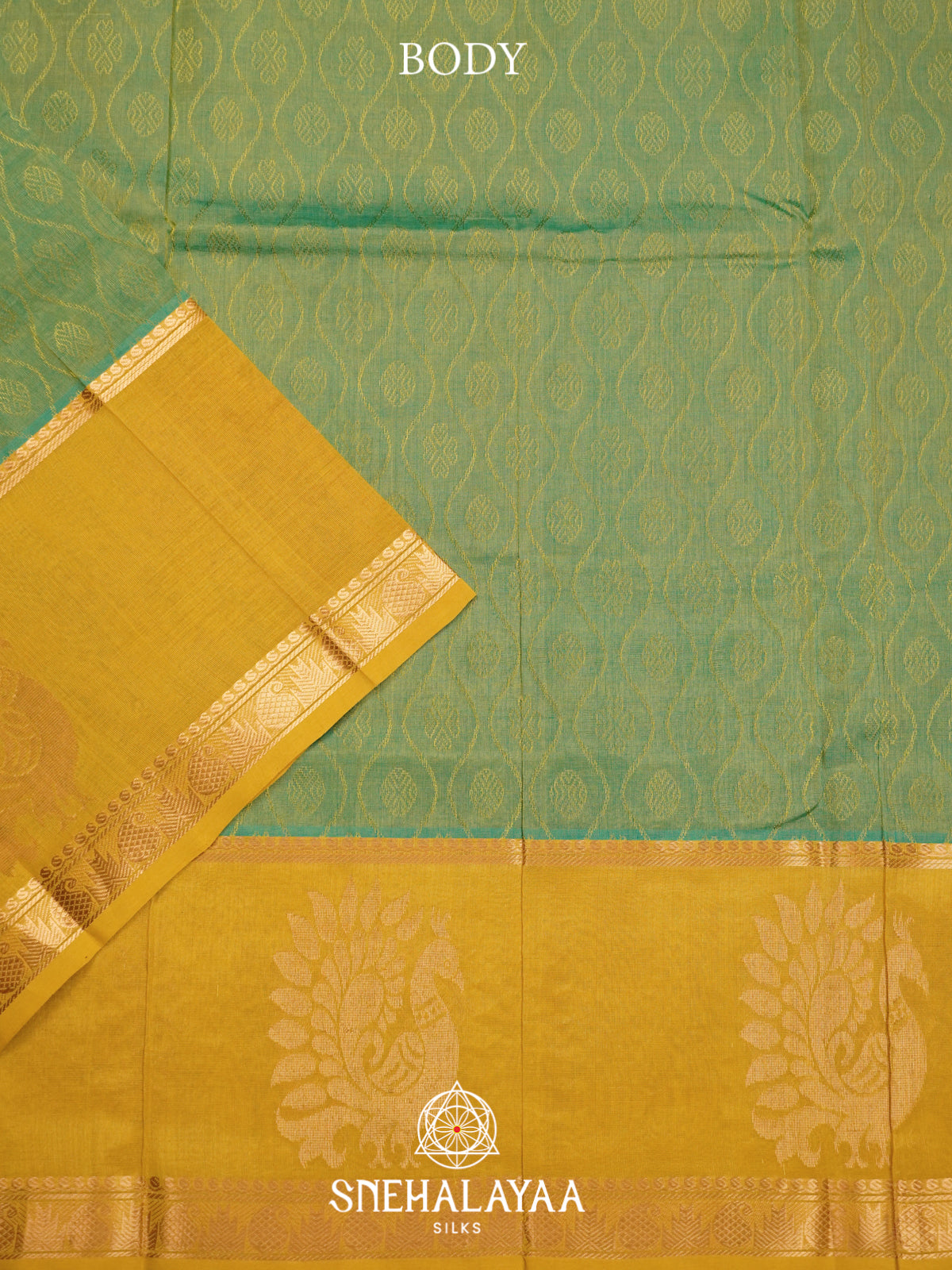 Sage Green Mangalagiri Silk Cotton Saree