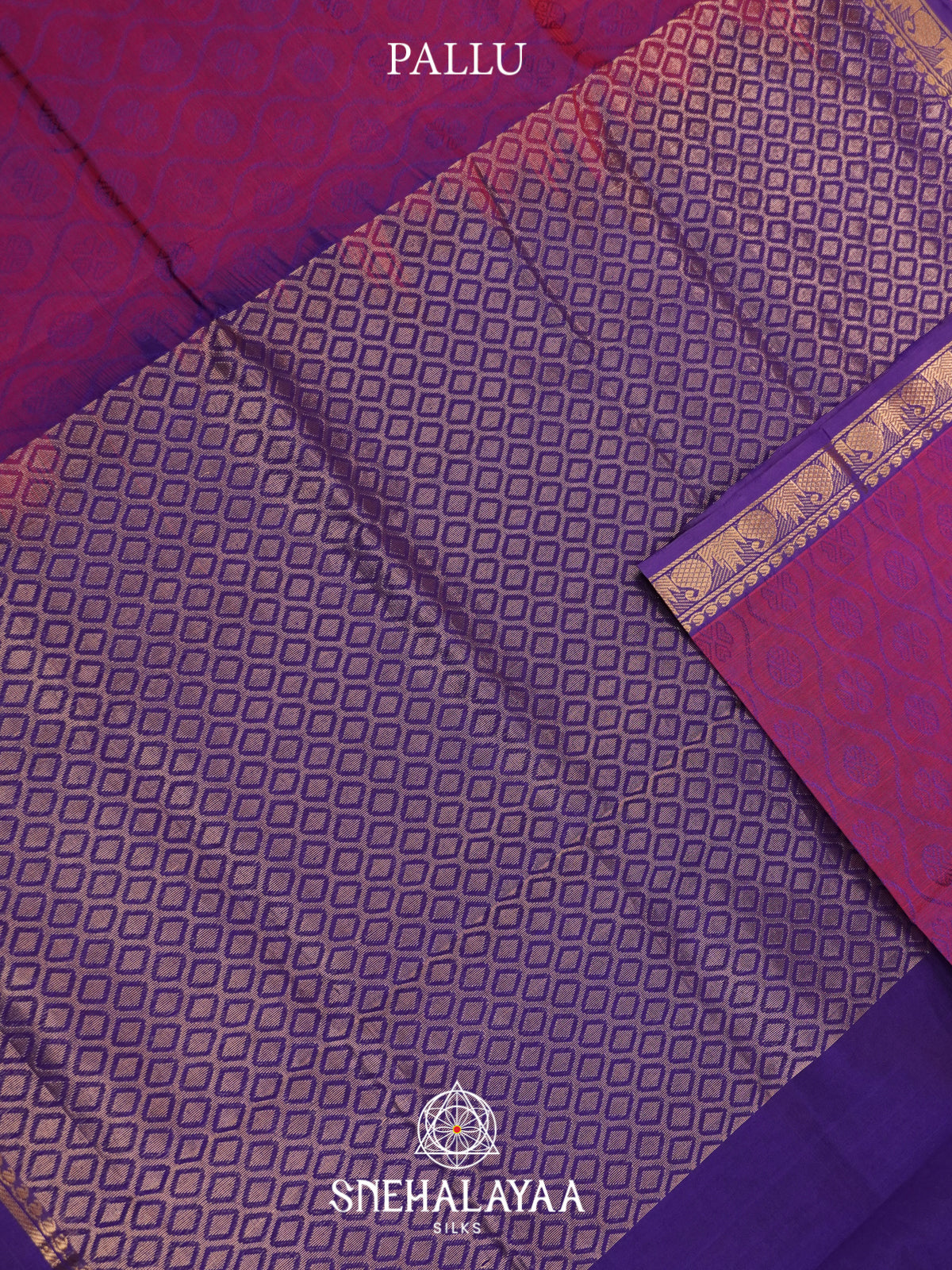 Magenta Mangalagiri Silk Cotton Saree