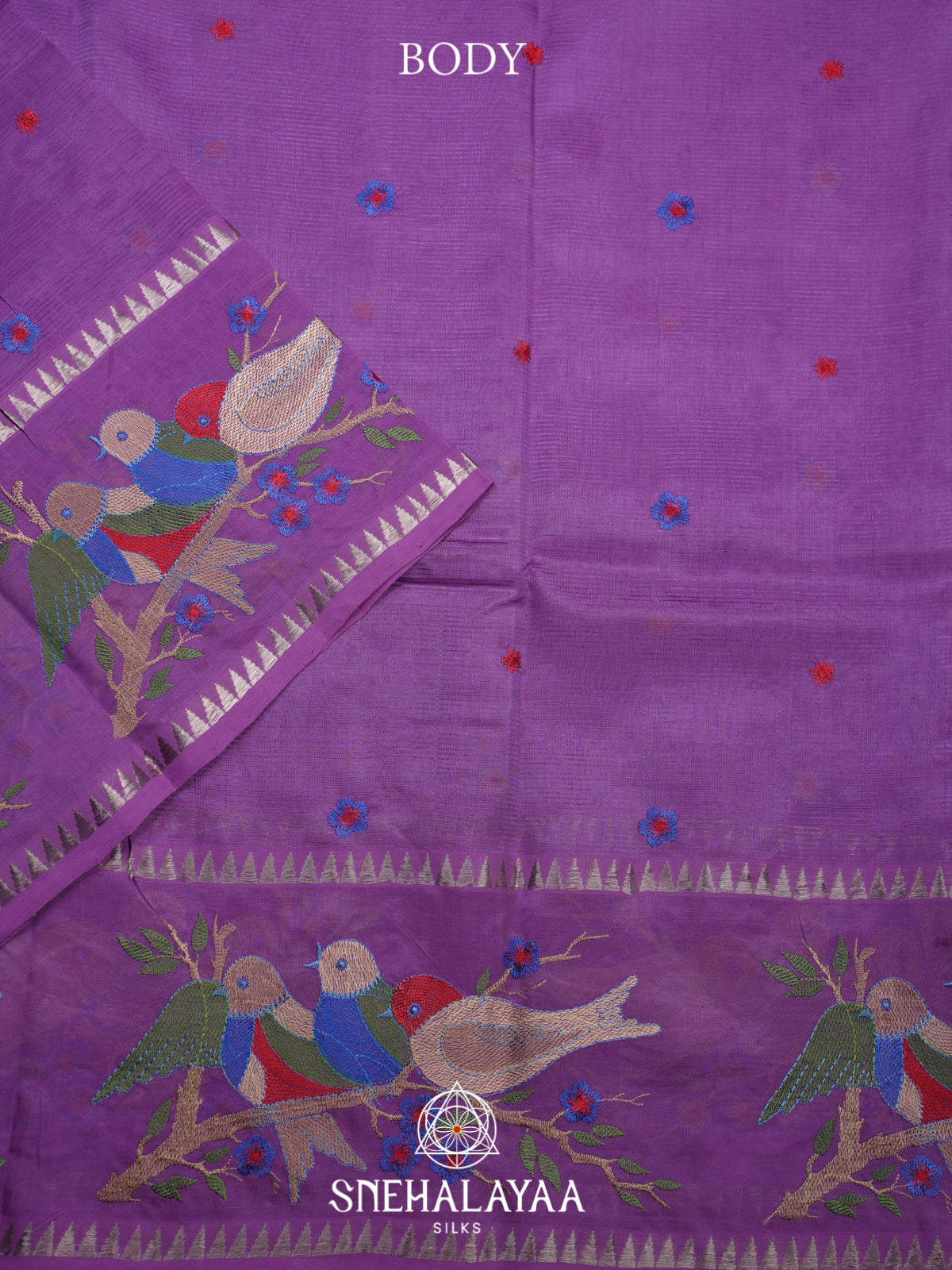 Lavender Mangalagiri Silk Cotton Saree
