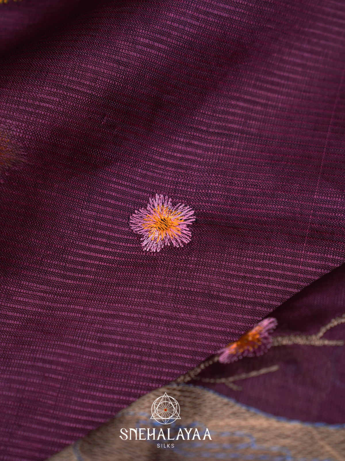 Purple Mangalagiri Silk Cotton Saree