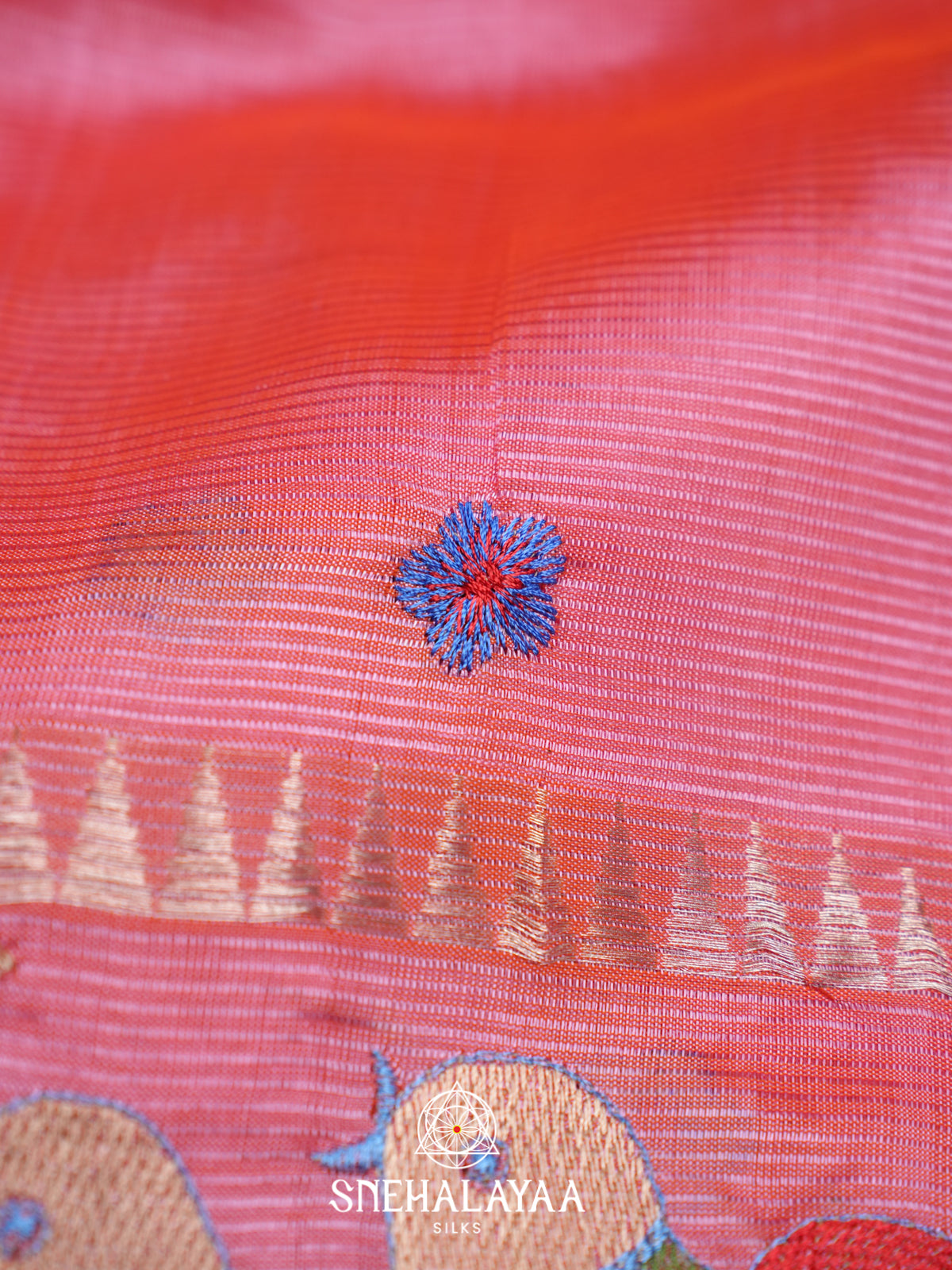Pink Mangalagiri Silk Cotton Saree